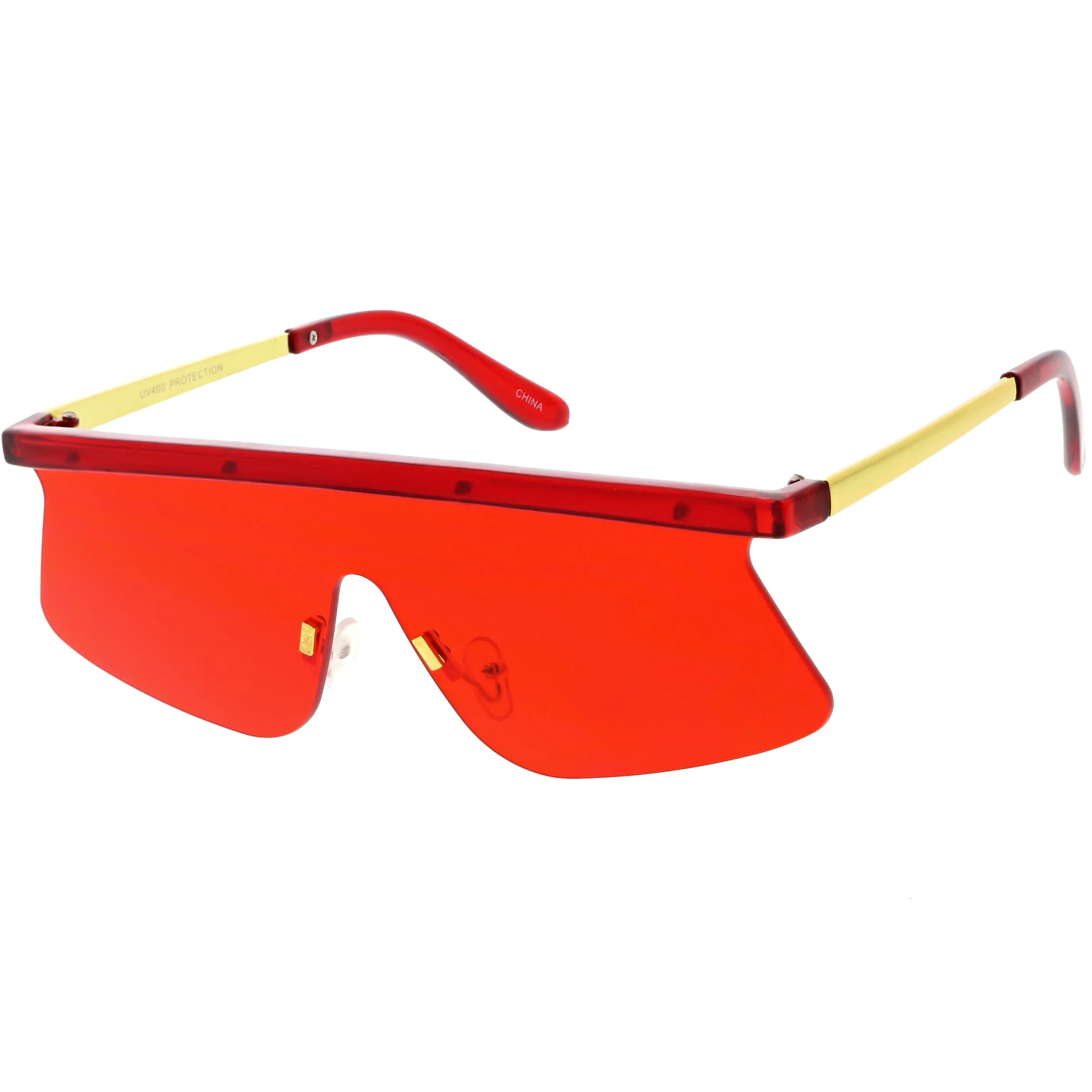zeroUV Retro Modern Blade Cut Shield Sports Sunglasses C941 - Image 2