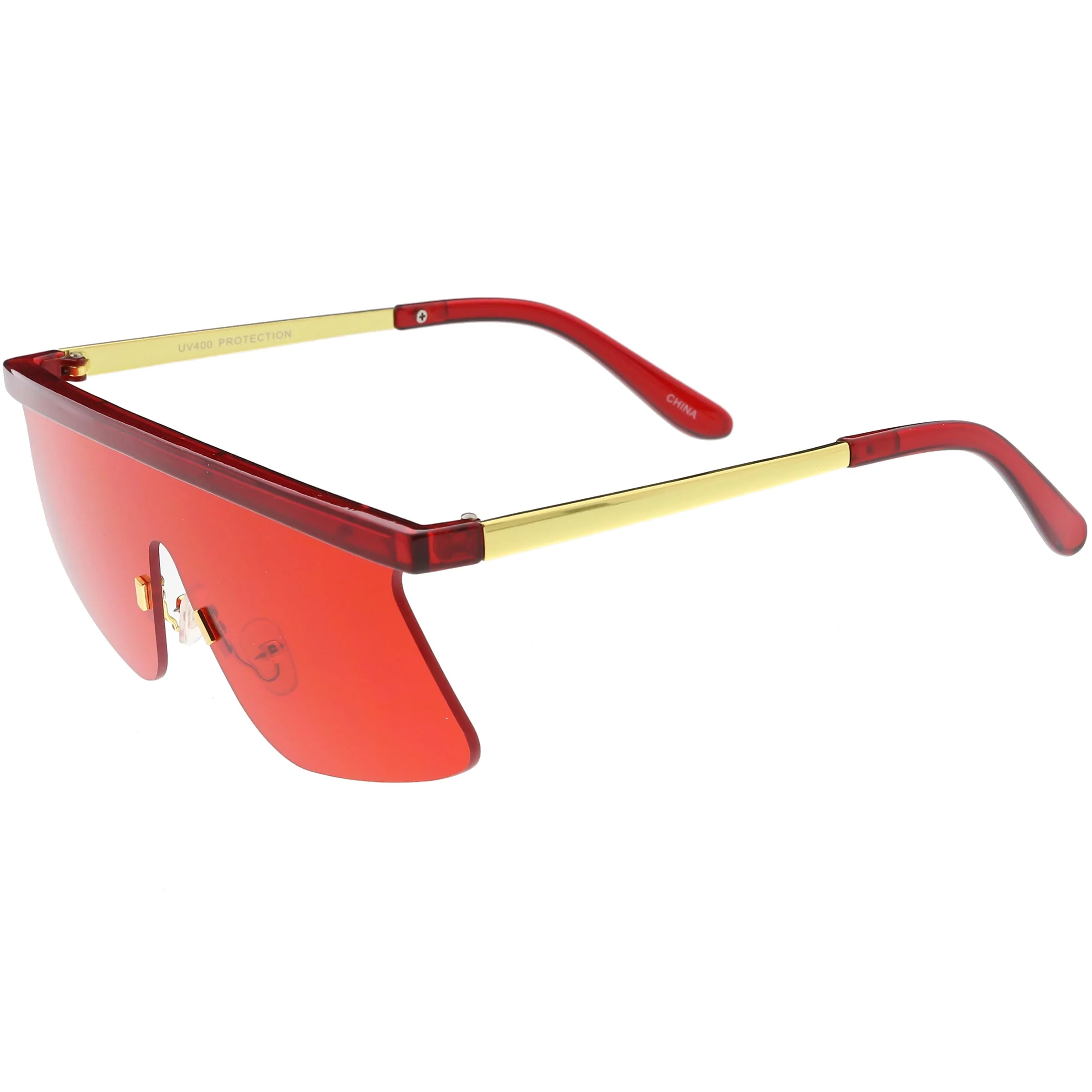 zeroUV Retro Modern Blade Cut Shield Sports Sunglasses C941 - Image 3