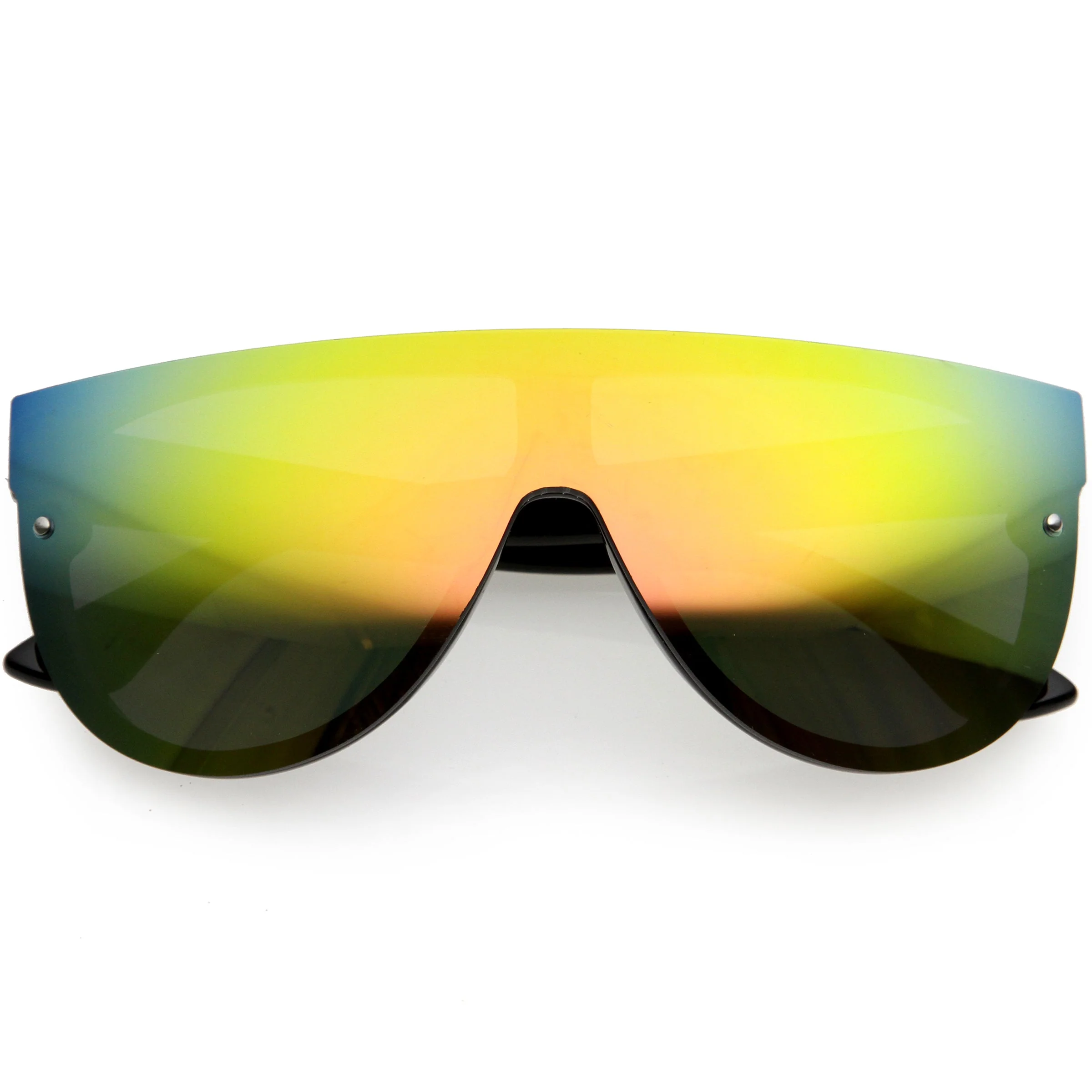 zeroUV Retro Modern Flat Top Mirror Lens Shield Aviator Sunglasses 9798 - Image 10