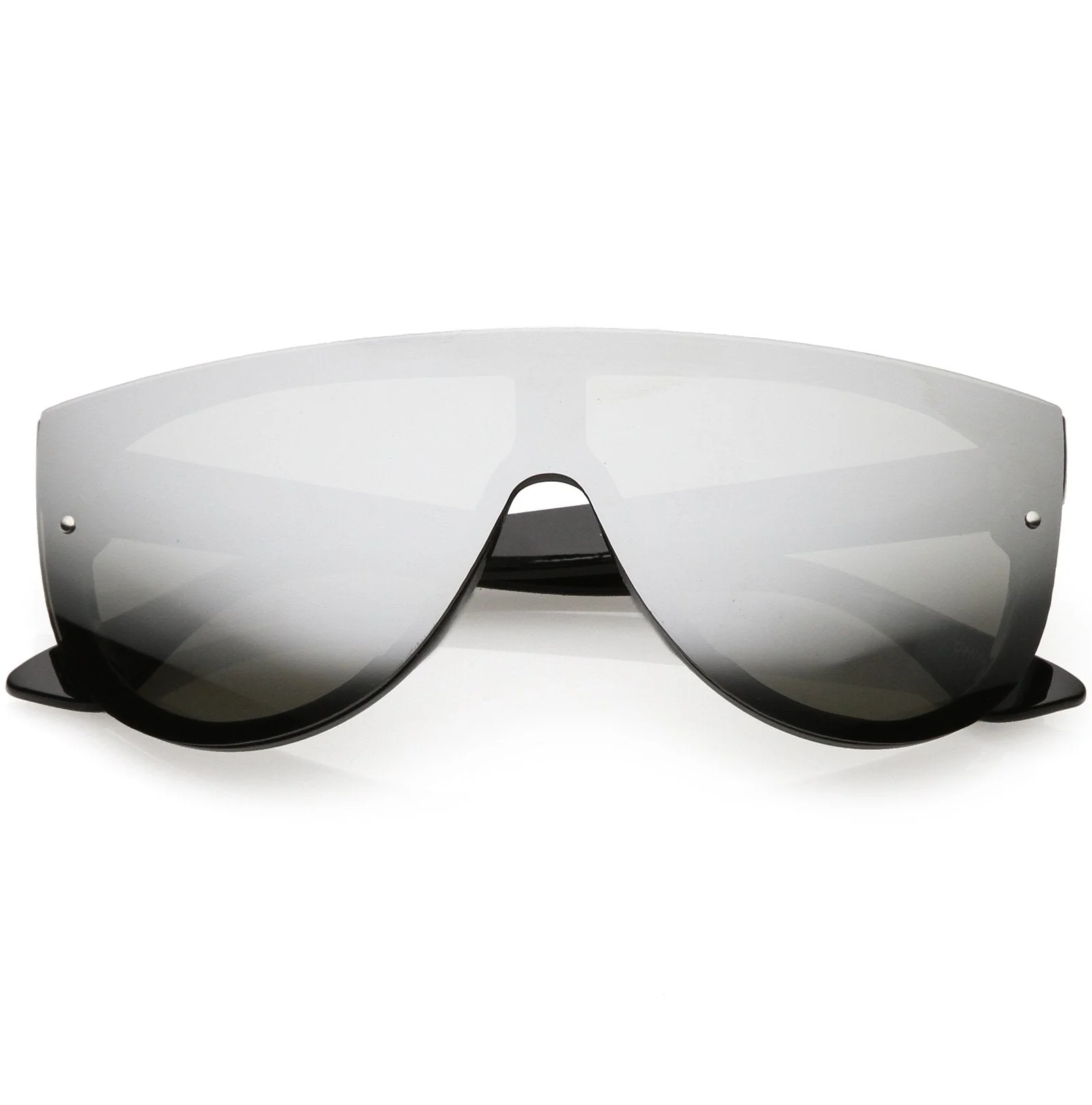zeroUV Retro Modern Flat Top Mirror Lens Shield Aviator Sunglasses 9798 - Image 6