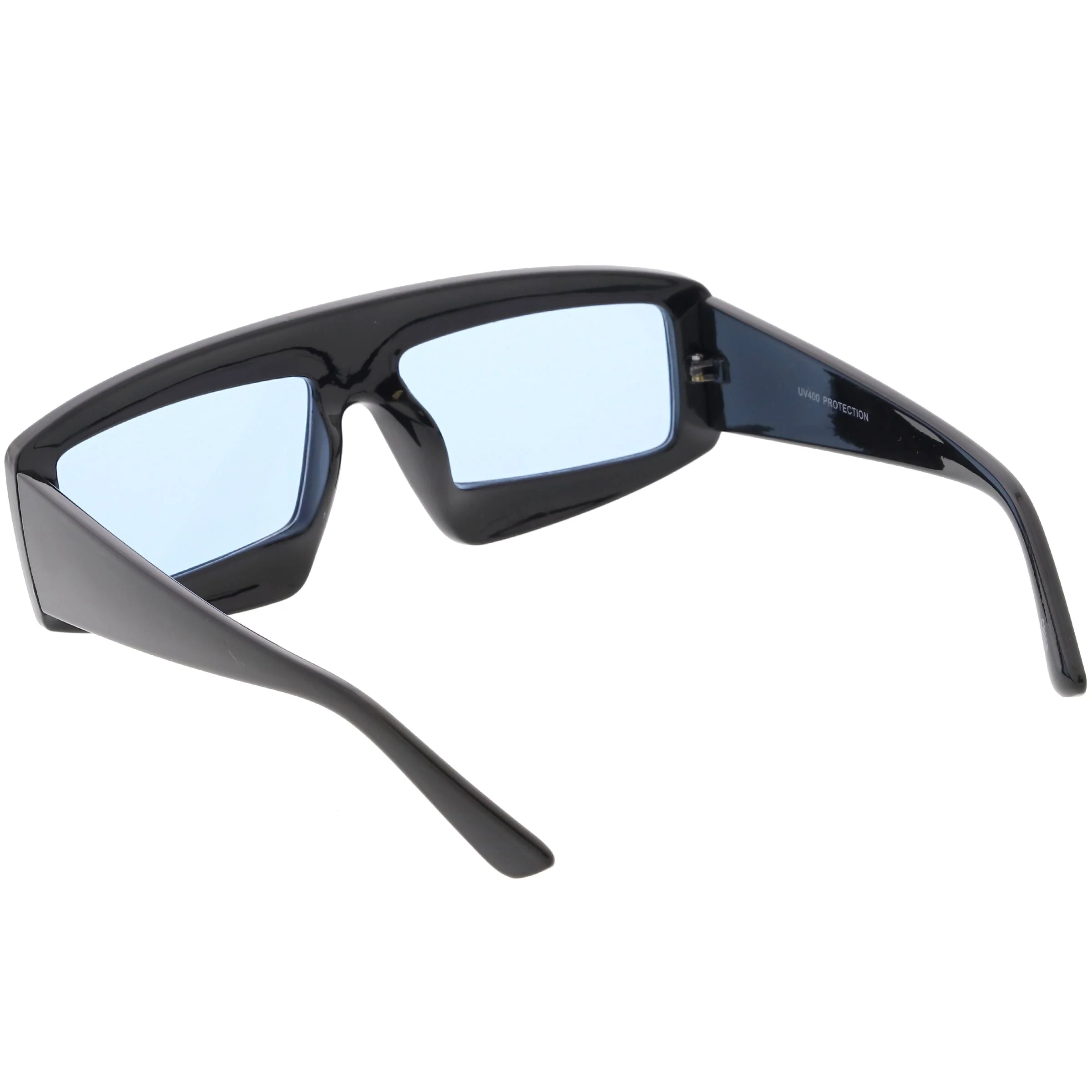 zeroUV Retro Modern Rectangle Flat Lens Color Tinted Sunglasses C747 - Image 11