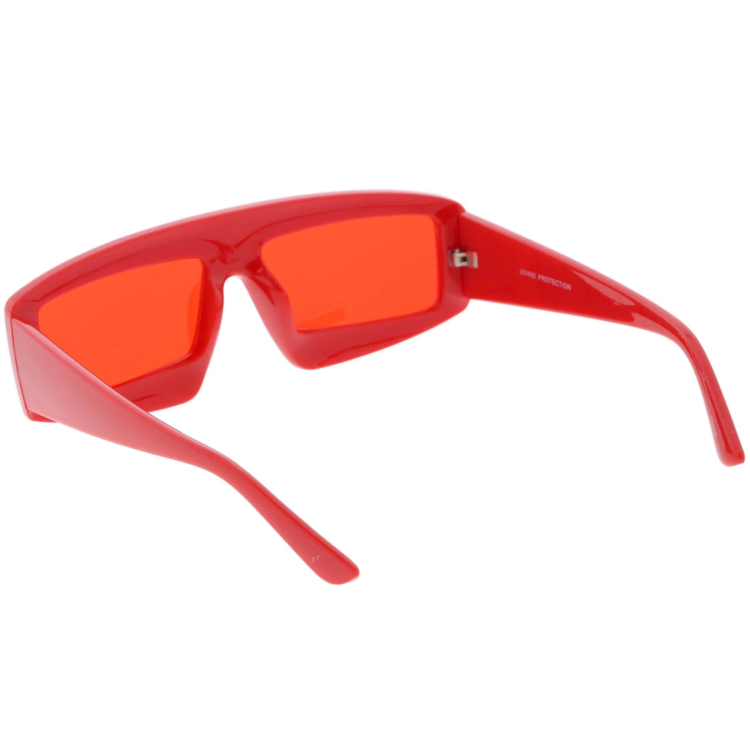 zeroUV Retro Modern Rectangle Flat Lens Color Tinted Sunglasses C747 - Image 18