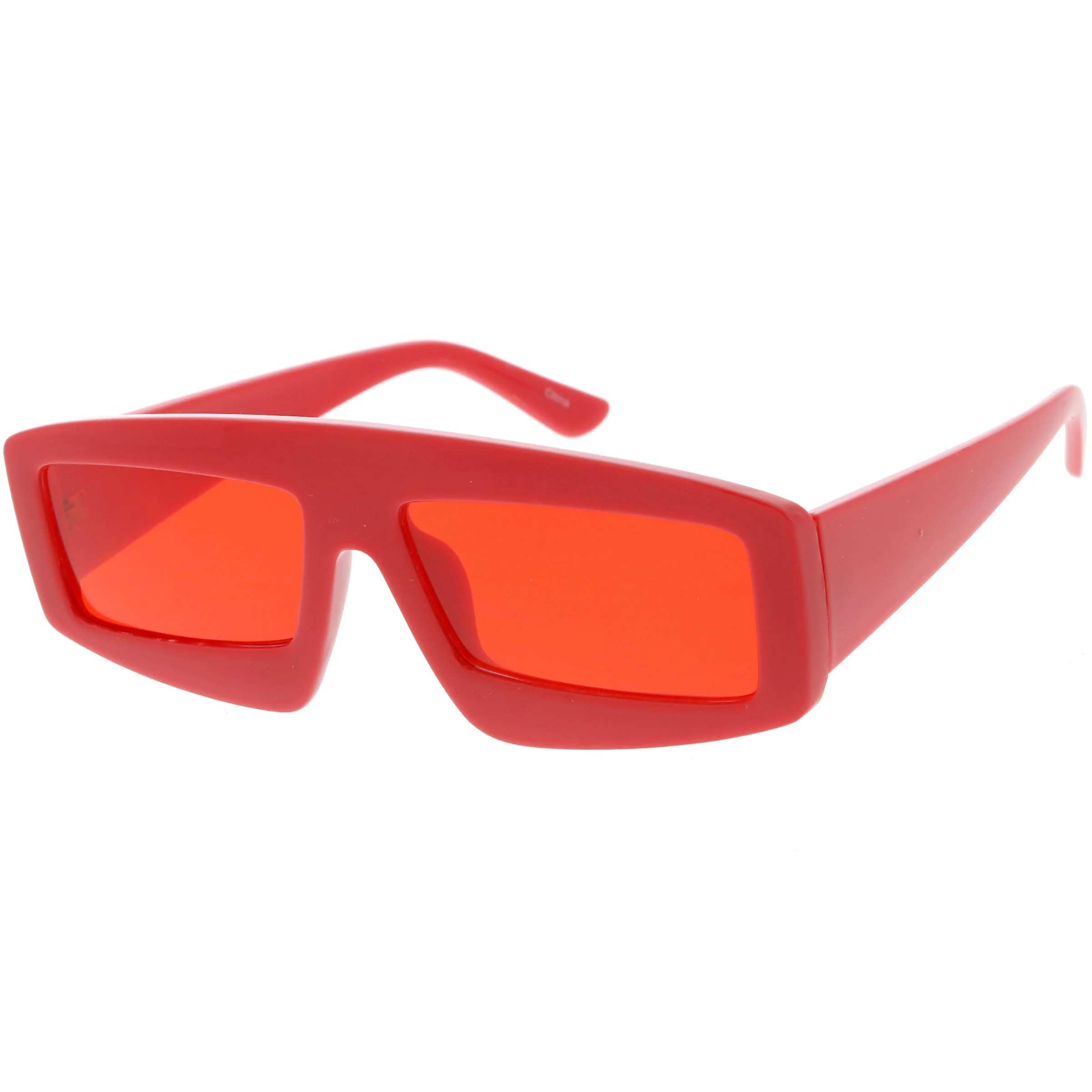 zeroUV Retro Modern Rectangle Flat Lens Color Tinted Sunglasses C747 - Image 19