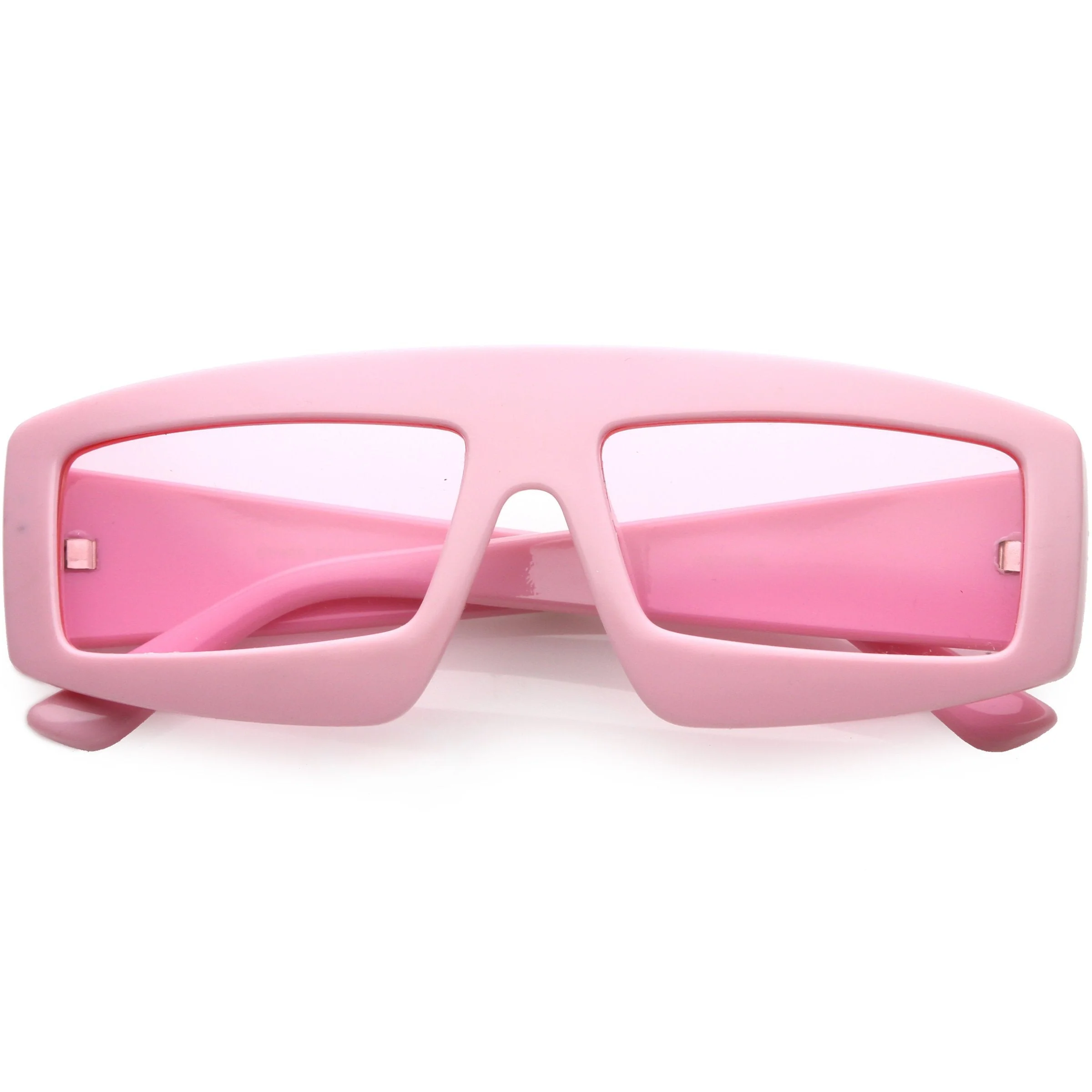 zeroUV Retro Modern Rectangle Flat Lens Color Tinted Sunglasses C747 - Image 21