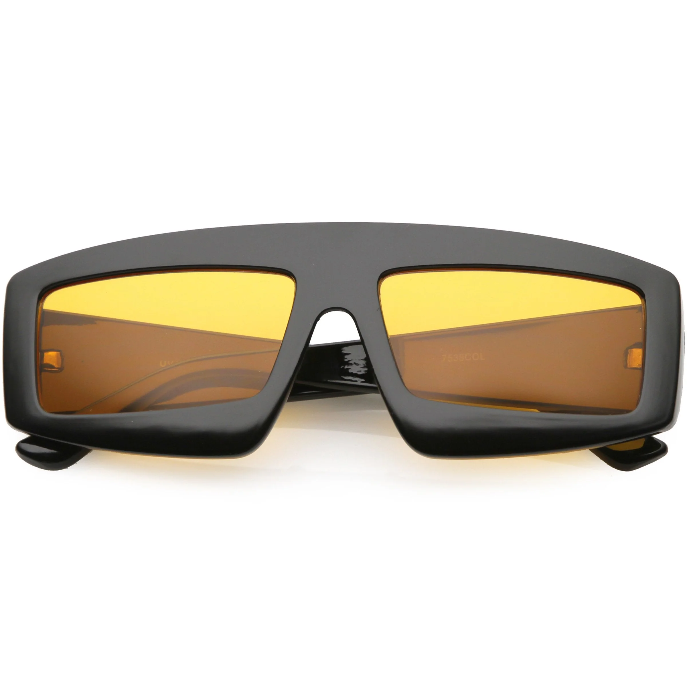 zeroUV Retro Modern Rectangle Flat Lens Color Tinted Sunglasses C747 - Image 4