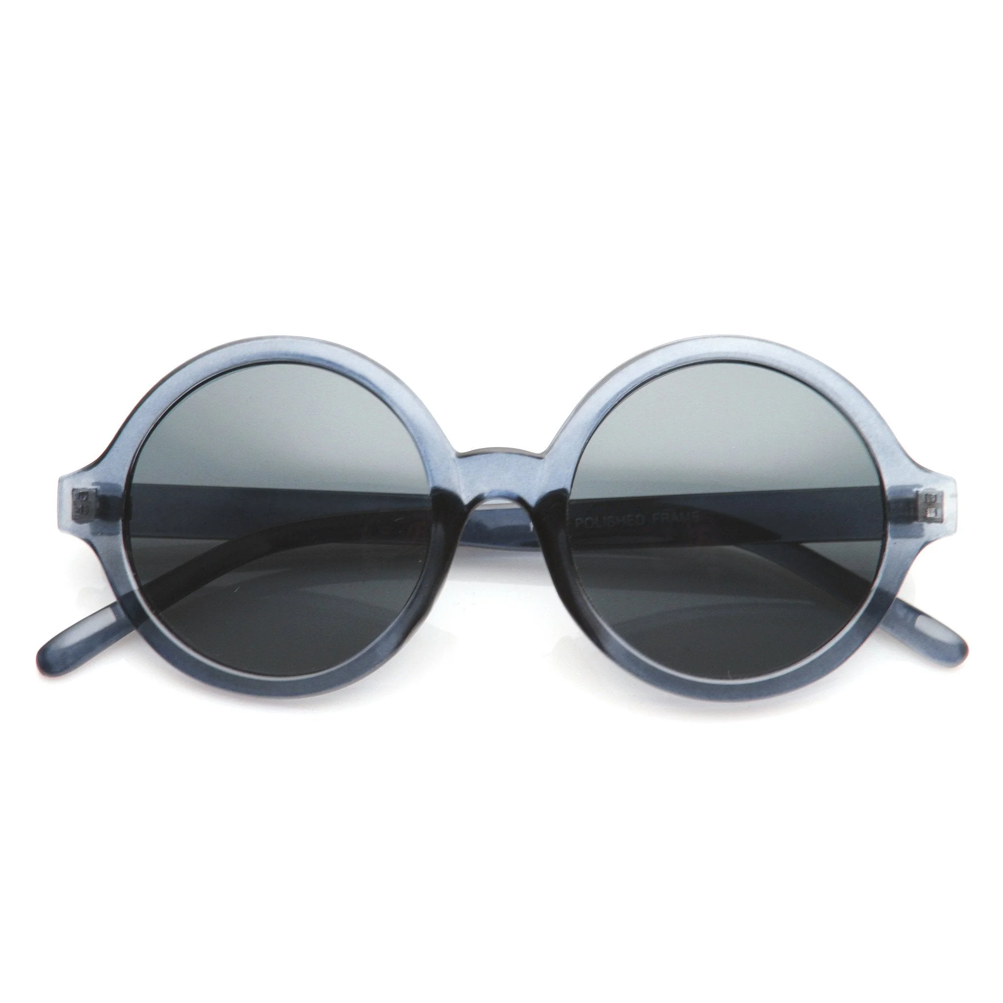 zeroUV Retro Sleek Large Round Fashion Sunglasses 8704 - Image 10
