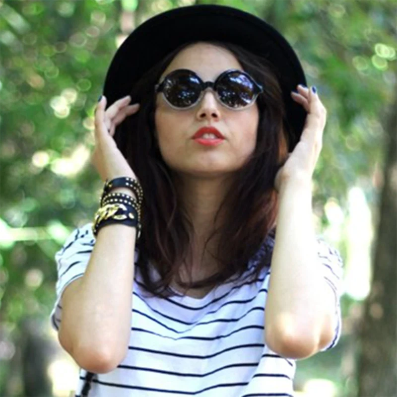 zeroUV Retro Sleek Large Round Fashion Sunglasses 8704 - Image 12