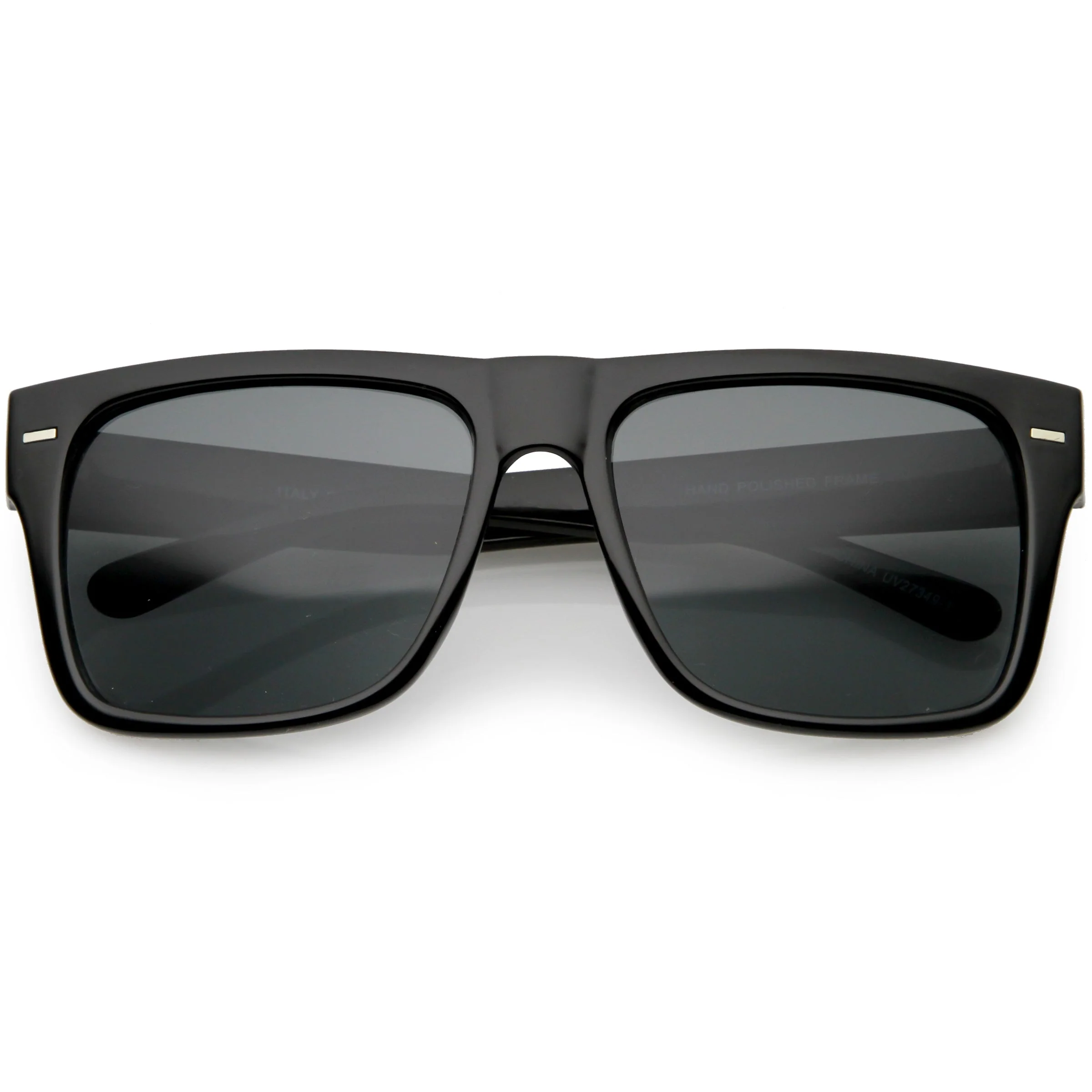 zeroUV Retro Square Neutral Colored Lens Horn Rimmed Sunglasses C785 - Image 11