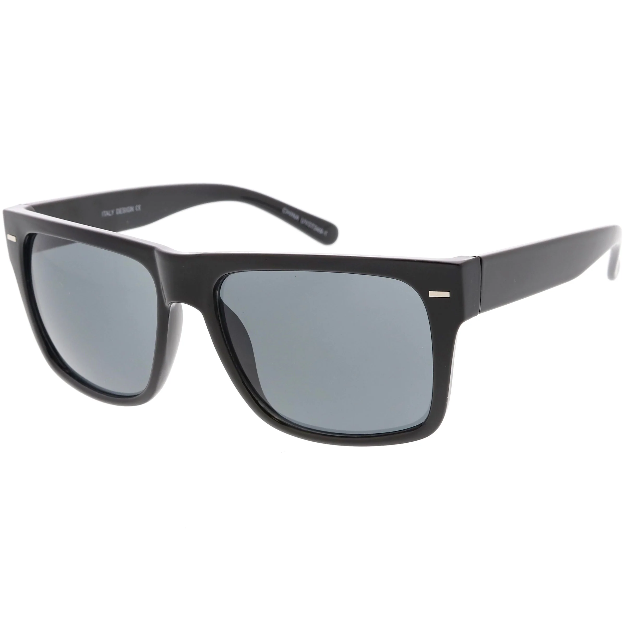 zeroUV Retro Square Neutral Colored Lens Horn Rimmed Sunglasses C785 - Image 12
