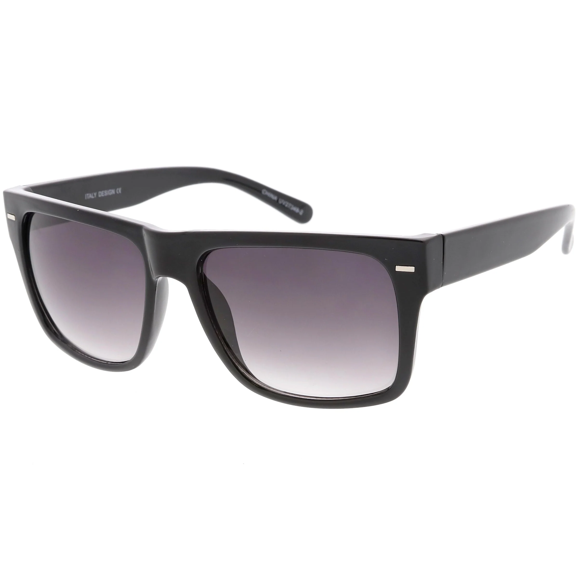 zeroUV Retro Square Neutral Colored Lens Horn Rimmed Sunglasses C785 - Image 3