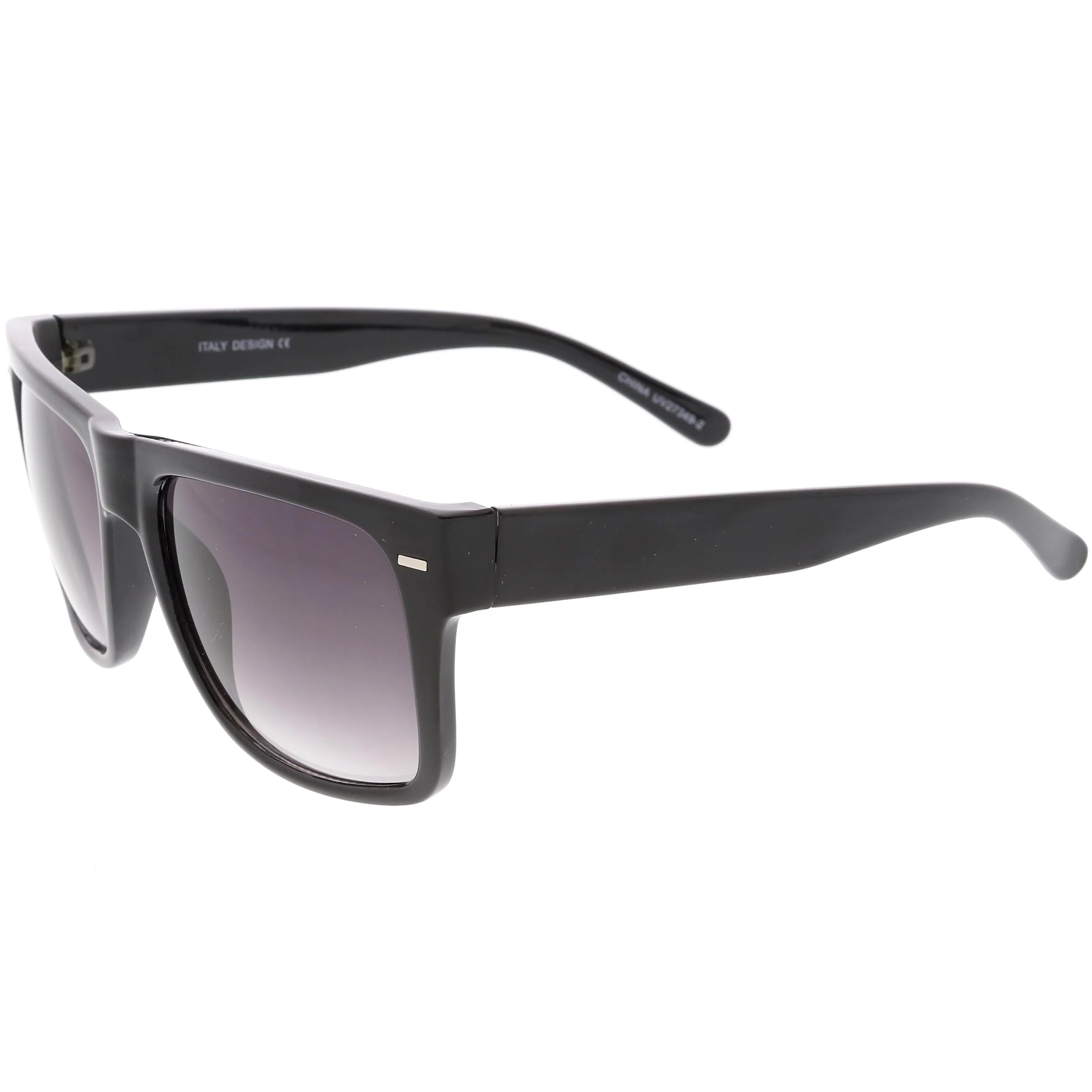 zeroUV Retro Square Neutral Colored Lens Horn Rimmed Sunglasses C785 - Image 4