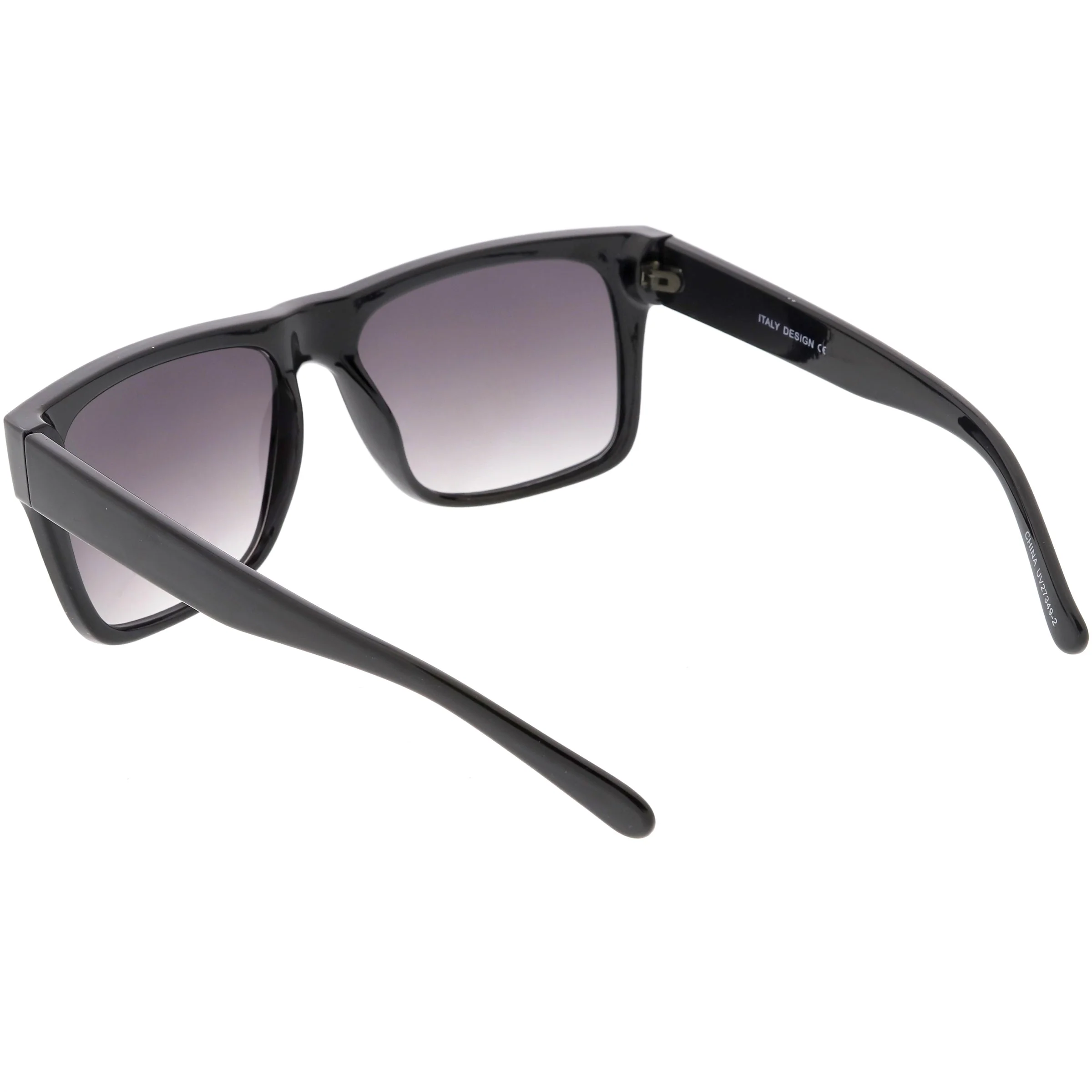 zeroUV Retro Square Neutral Colored Lens Horn Rimmed Sunglasses C785 - Image 5