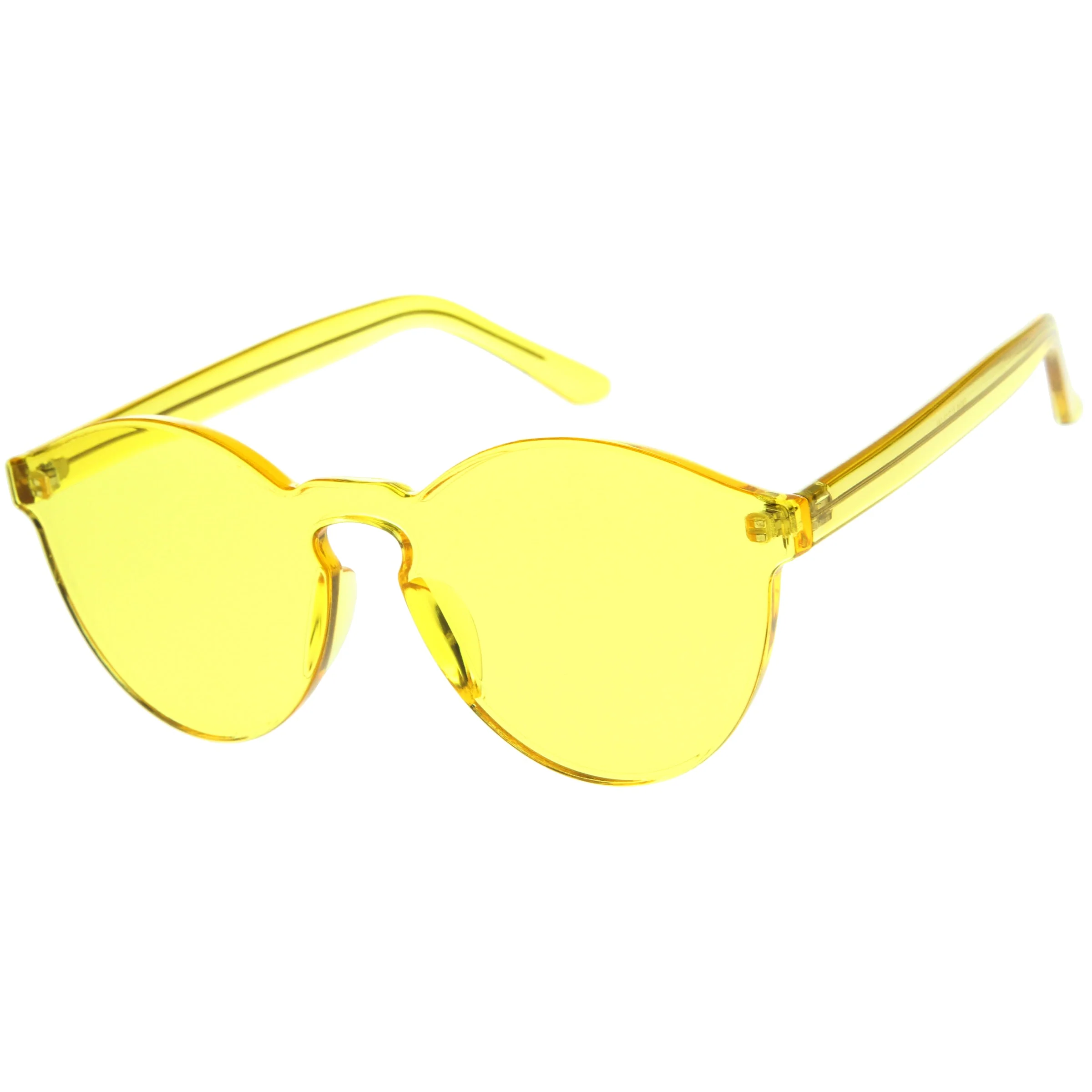 zeroUV Rimless Monoblock Cut PC Color Lens Rimless Sunglasses A368 - Image 12