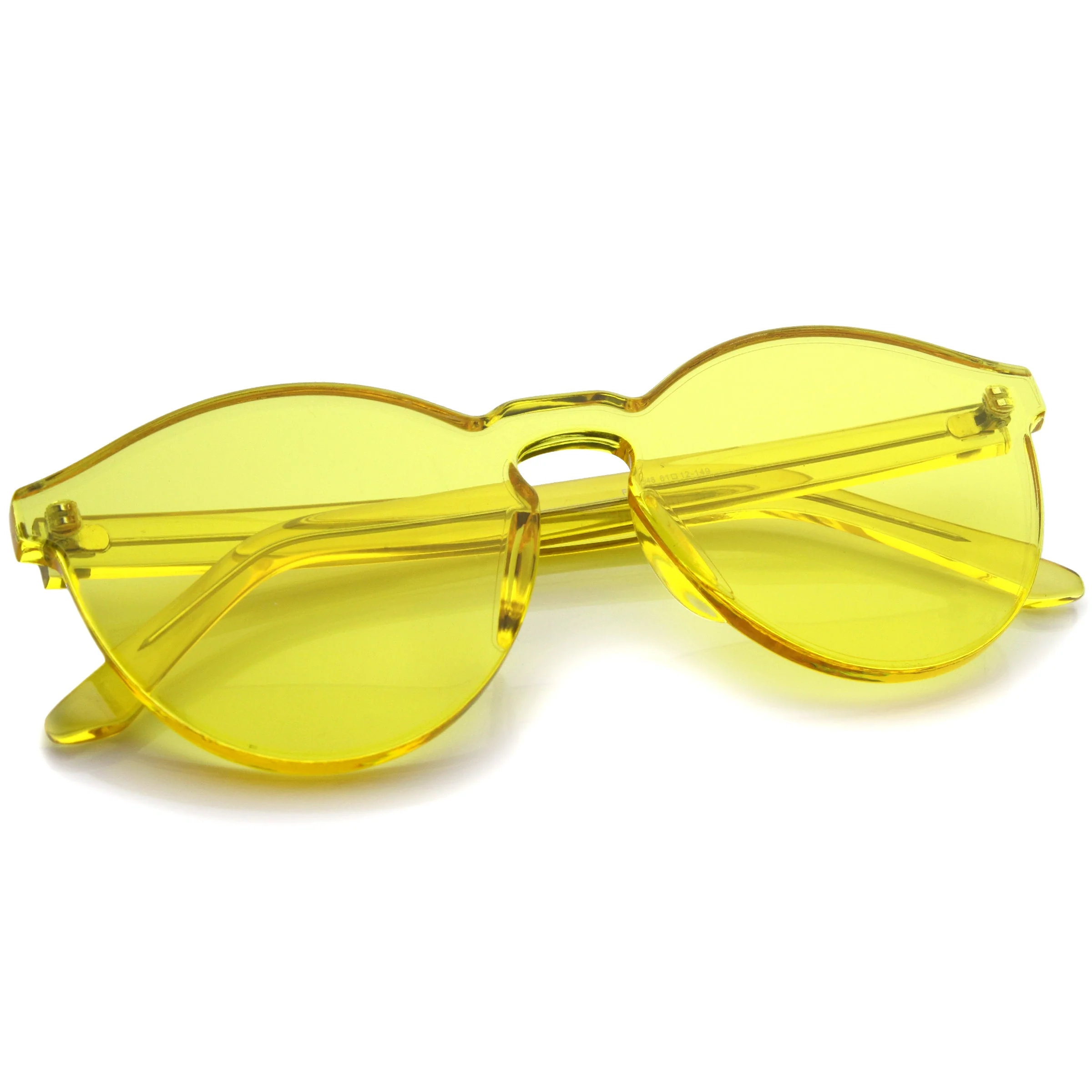 zeroUV Rimless Monoblock Cut PC Color Lens Rimless Sunglasses A368 - Image 15