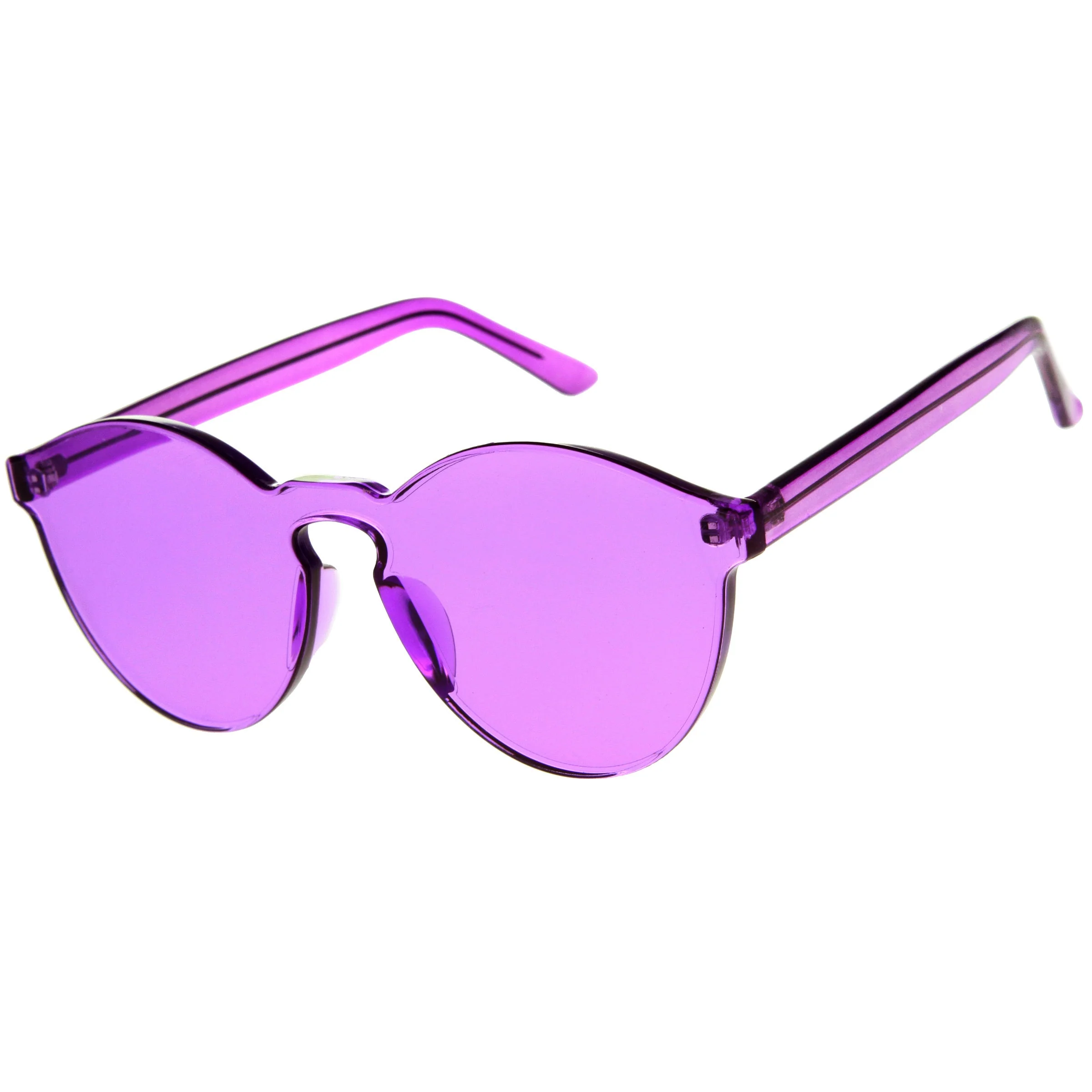zeroUV Rimless Monoblock Cut PC Color Lens Rimless Sunglasses A368 - Image 17