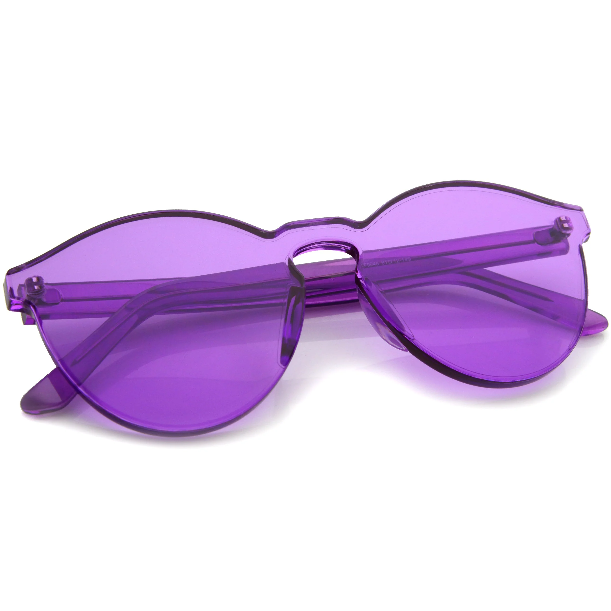 zeroUV Rimless Monoblock Cut PC Color Lens Rimless Sunglasses A368 - Image 19