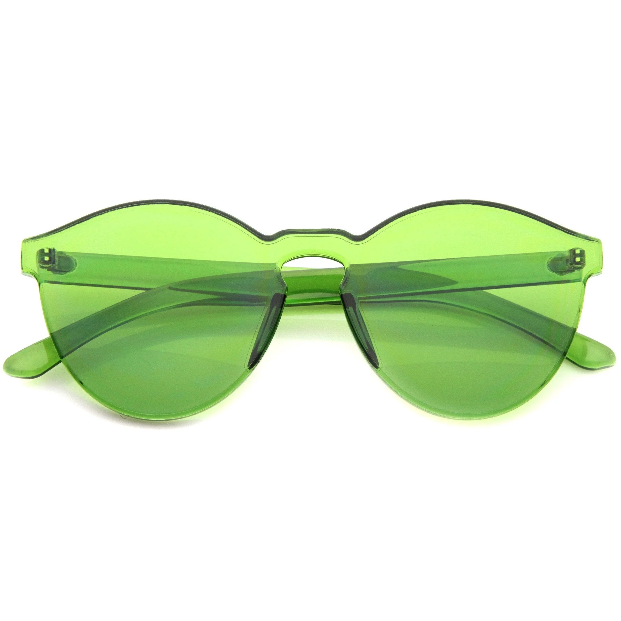 zeroUV Rimless Monoblock Cut PC Color Lens Rimless Sunglasses A368 - Image 21
