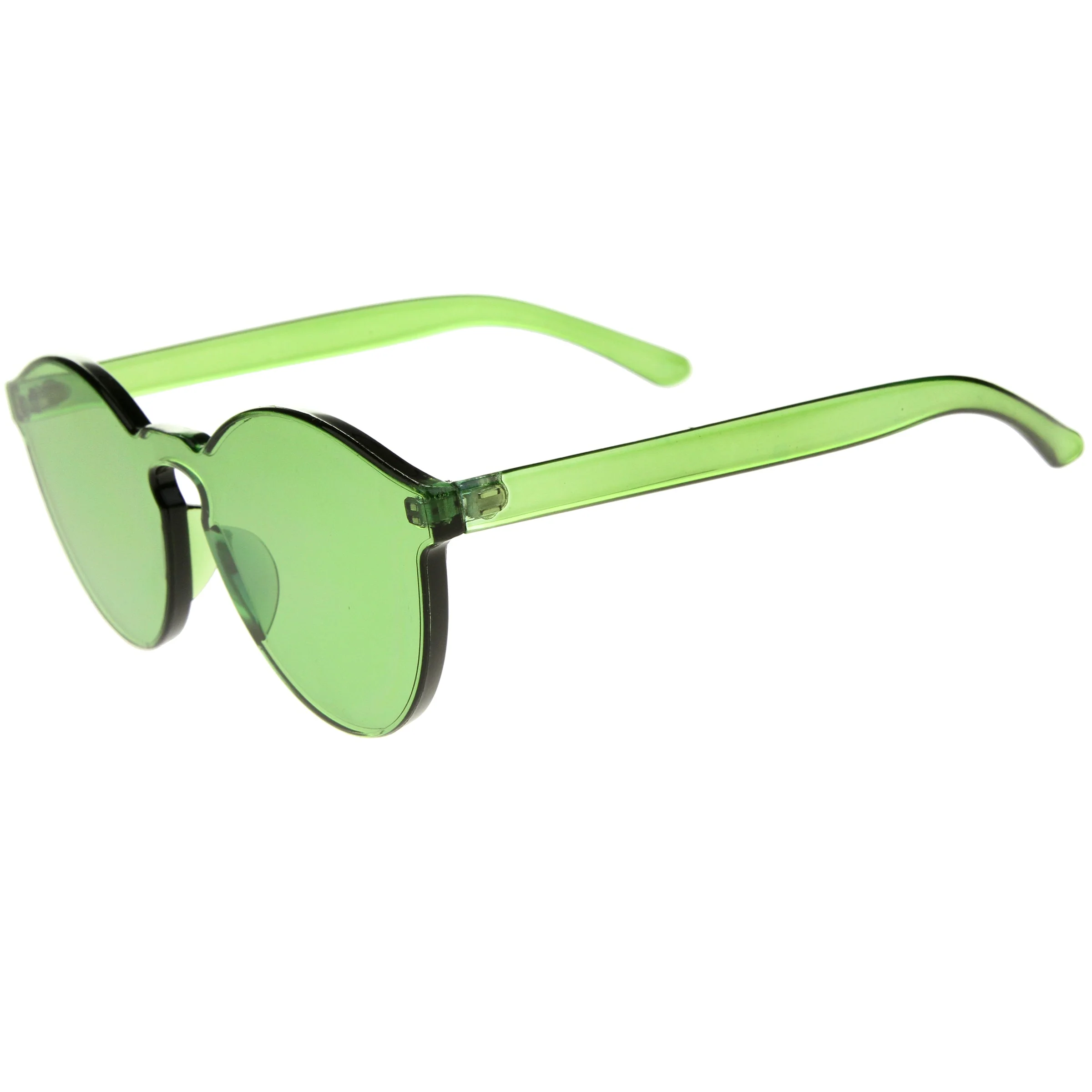 zeroUV Rimless Monoblock Cut PC Color Lens Rimless Sunglasses A368 - Image 23
