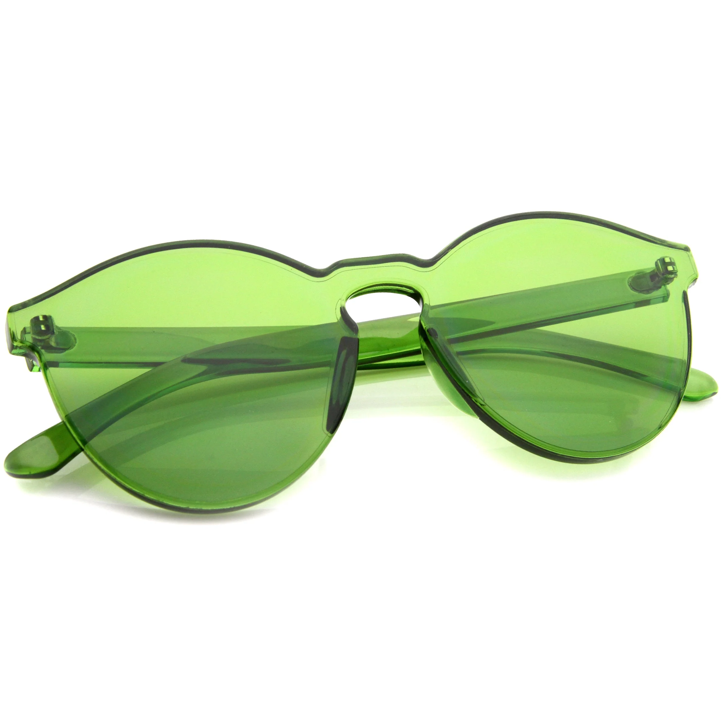zeroUV Rimless Monoblock Cut PC Color Lens Rimless Sunglasses A368 - Image 24