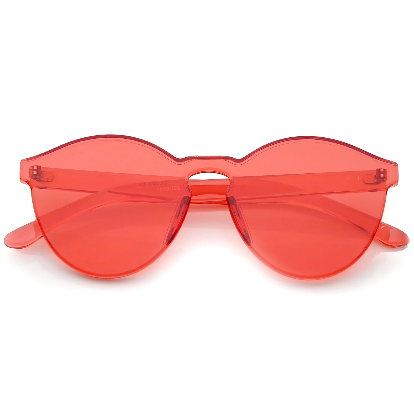 zeroUV Rimless Monoblock Cut PC Color Lens Rimless Sunglasses A368 - Image 25