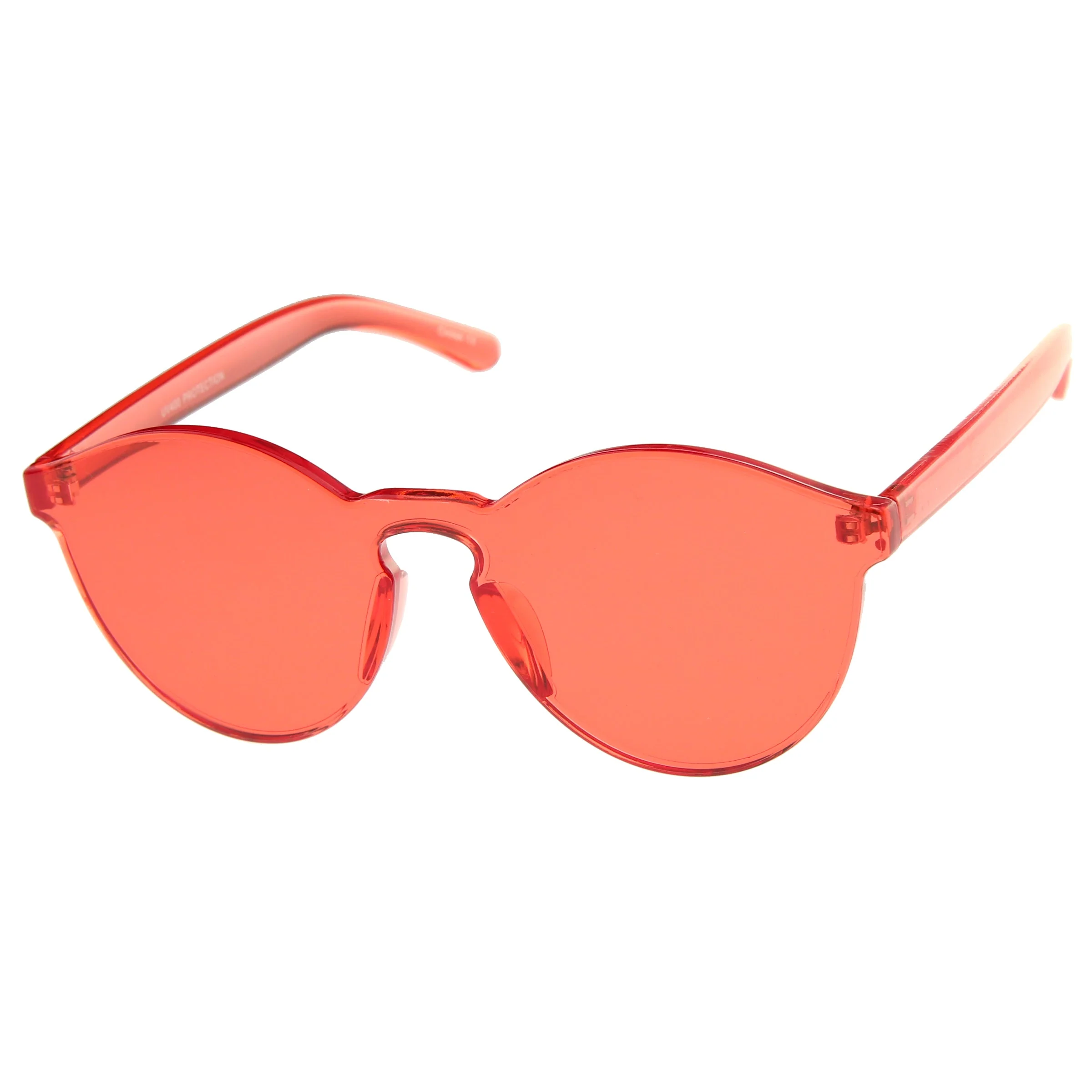 zeroUV Rimless Monoblock Cut PC Color Lens Rimless Sunglasses A368 - Image 28
