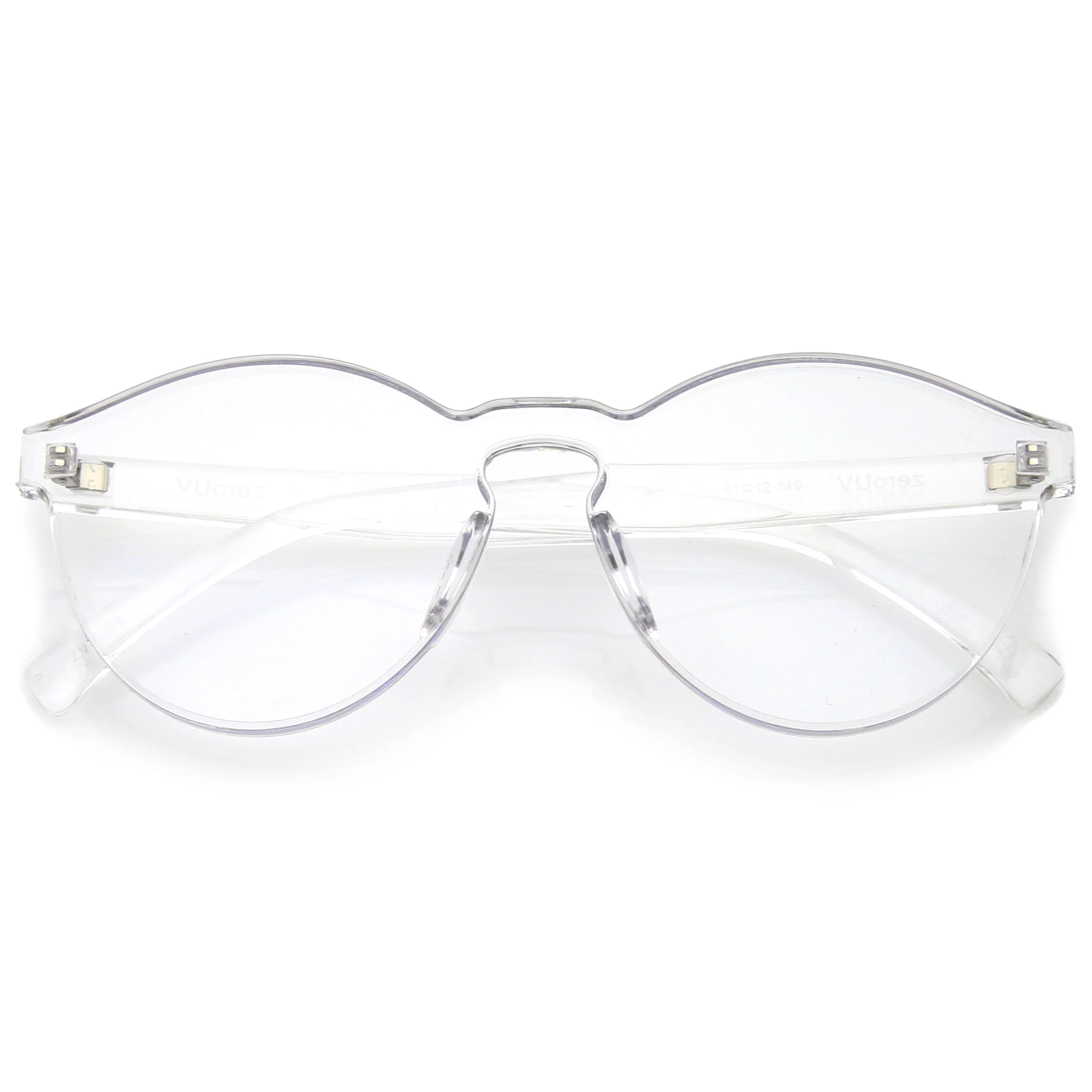 zeroUV Rimless Monoblock Cut PC Color Lens Rimless Sunglasses A368 - Image 33