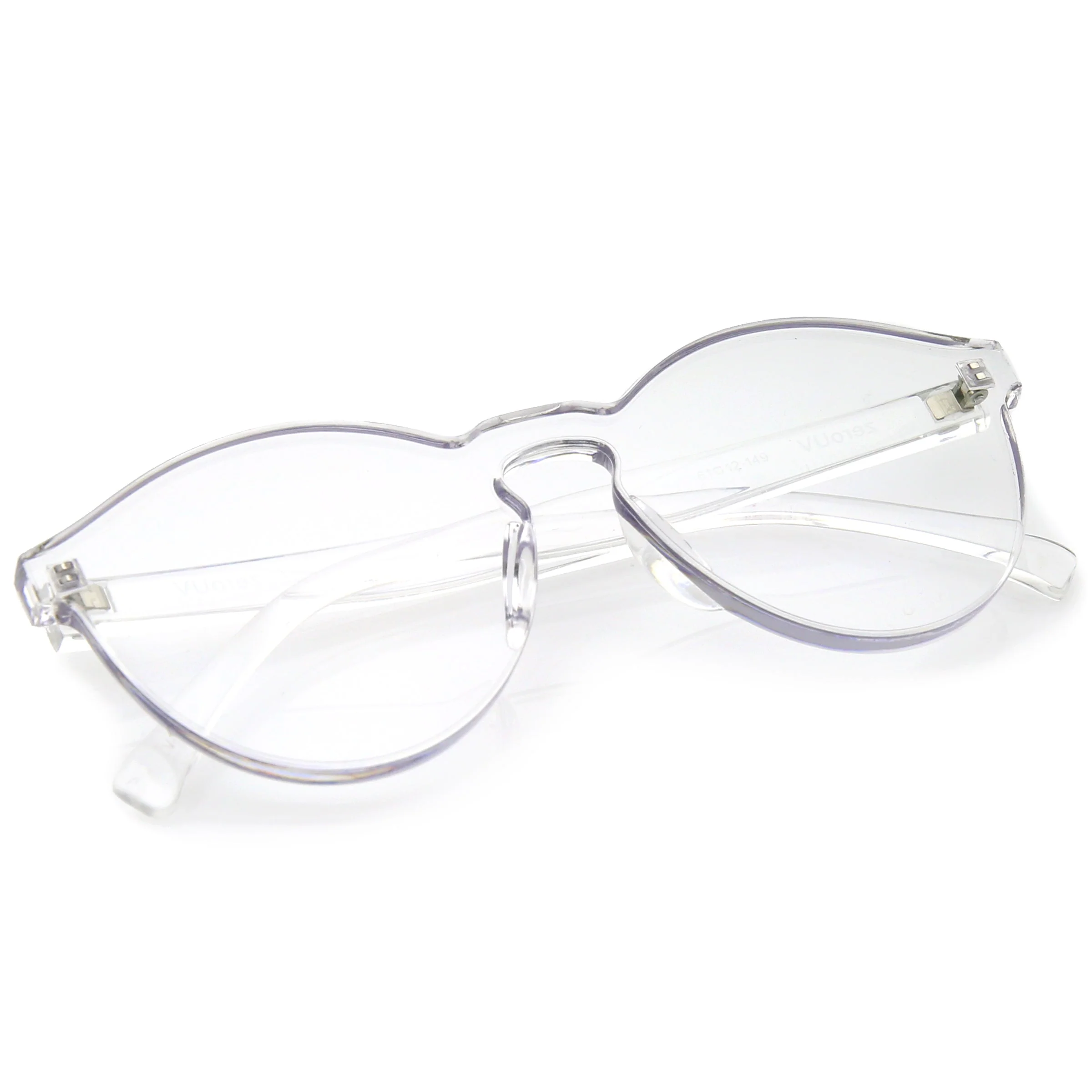 zeroUV Rimless Monoblock Cut PC Color Lens Rimless Sunglasses A368 - Image 36