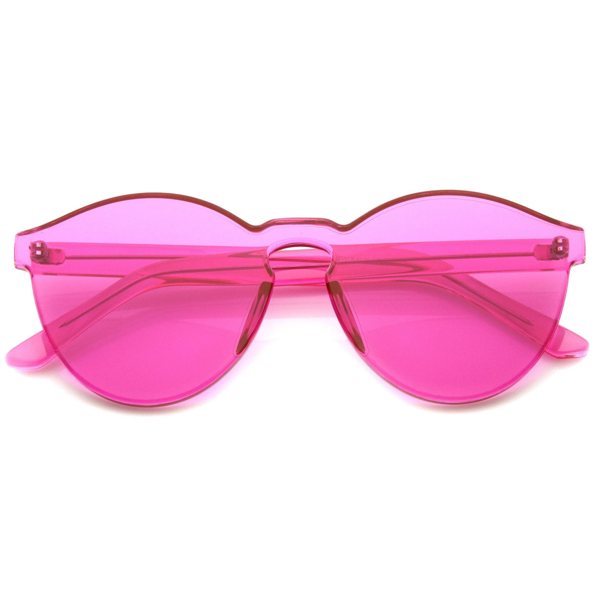 zeroUV Rimless Monoblock Cut PC Color Lens Rimless Sunglasses A368 - Image 8
