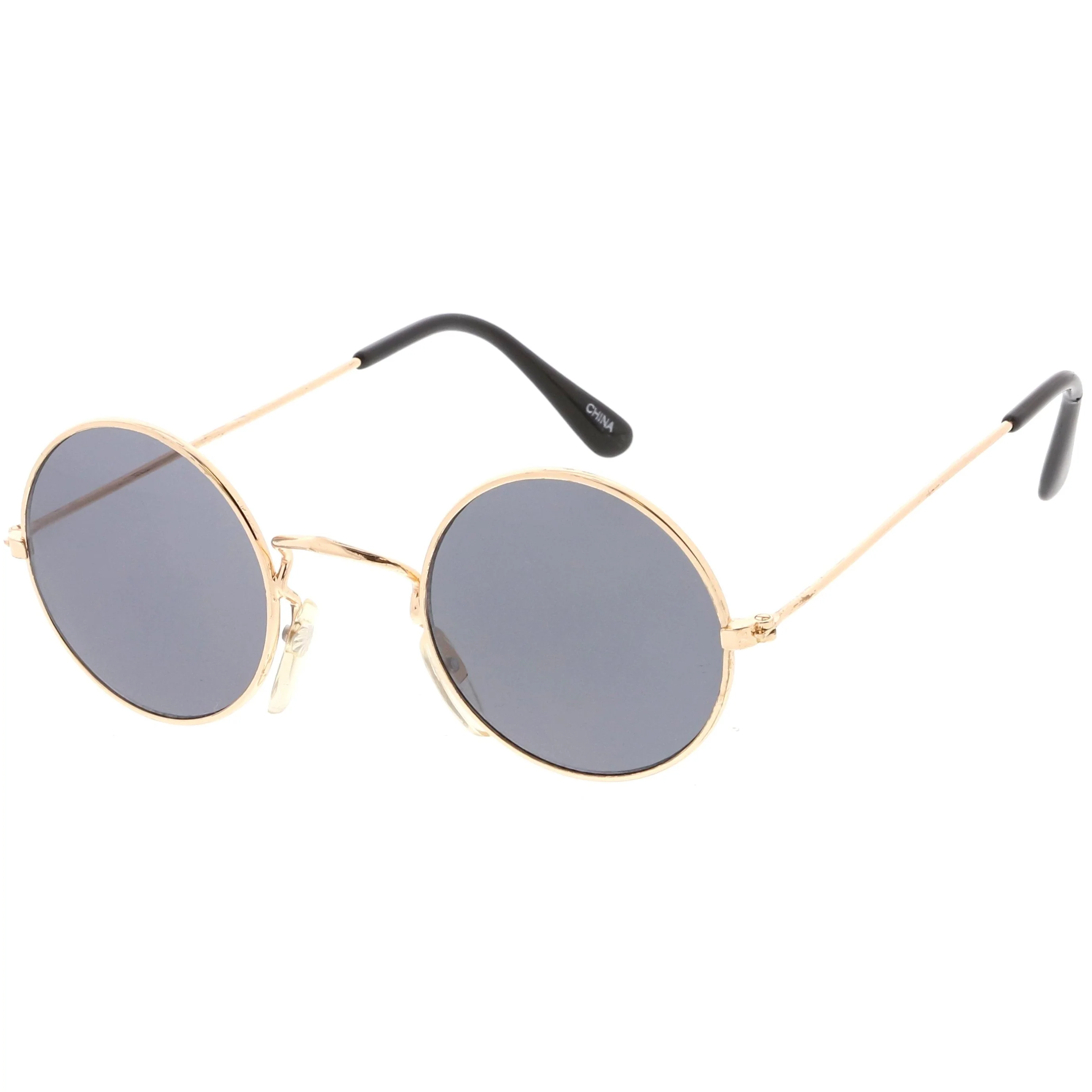 zeroUV Small Round Dapper True Vintage Metal Sunglasses C669 - Image 3