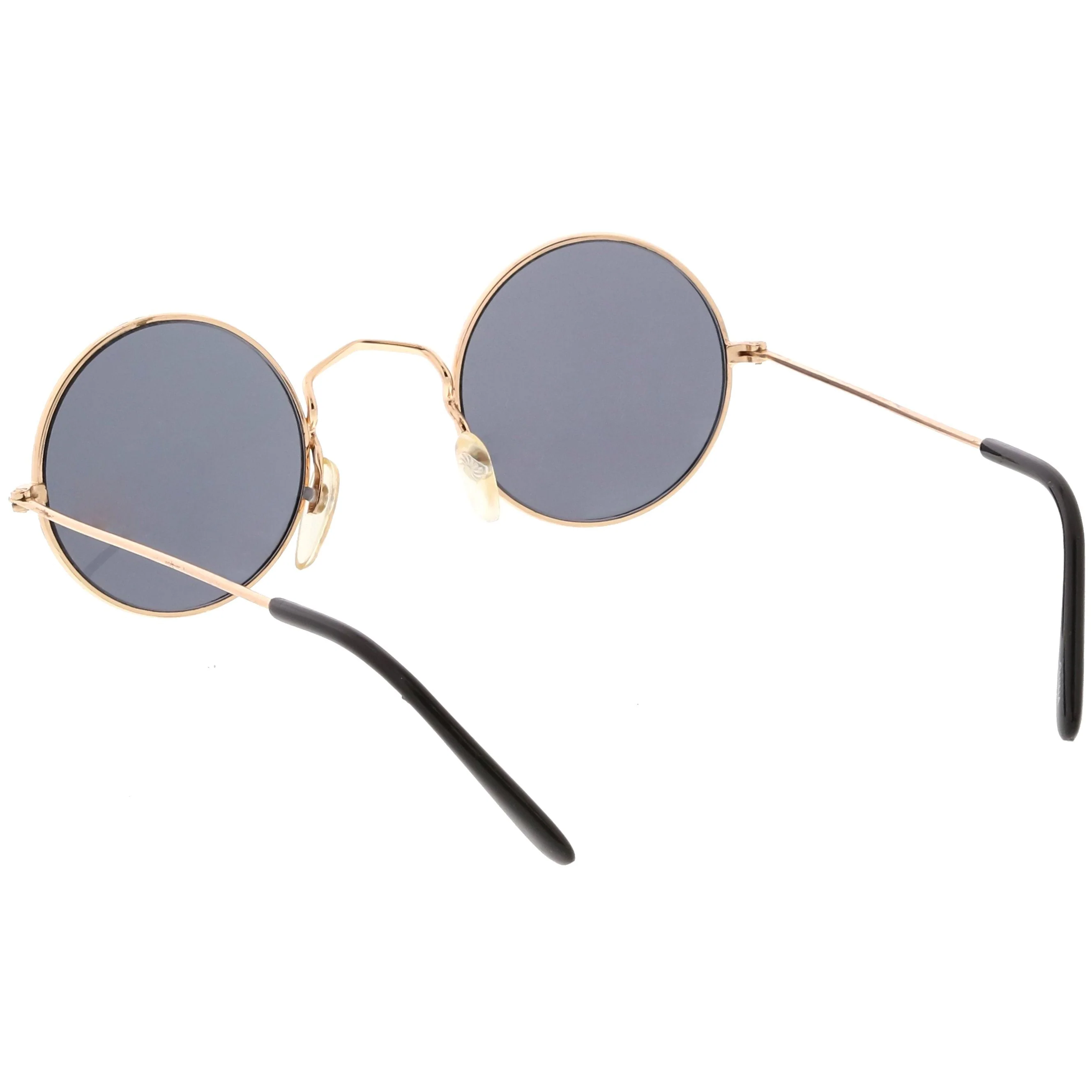 zeroUV Small Round Dapper True Vintage Metal Sunglasses C669 - Image 5