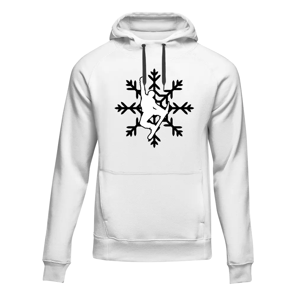 Outdoorzees Snowboard Snowflake Adult Fleece Hoodie - Image 2