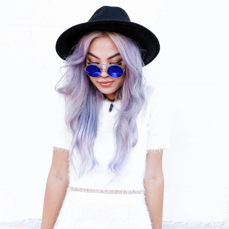 zeroUV Steampunk Mirrored Lens Round Circle Flip Up Frame Sunglasses 8794 - Image 4