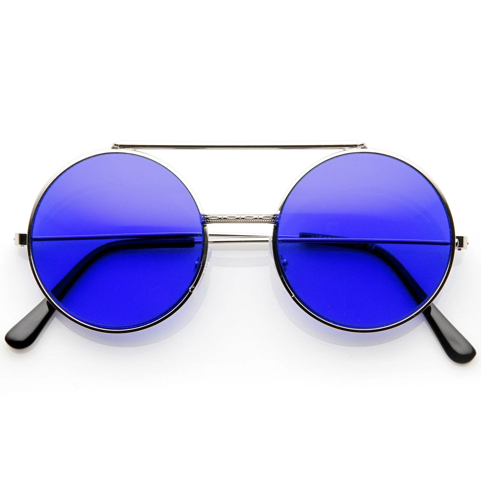 zeroUV Steampunk Vintage Circle Round Flip Up Vintage Sunglasses 8793 - Image 12