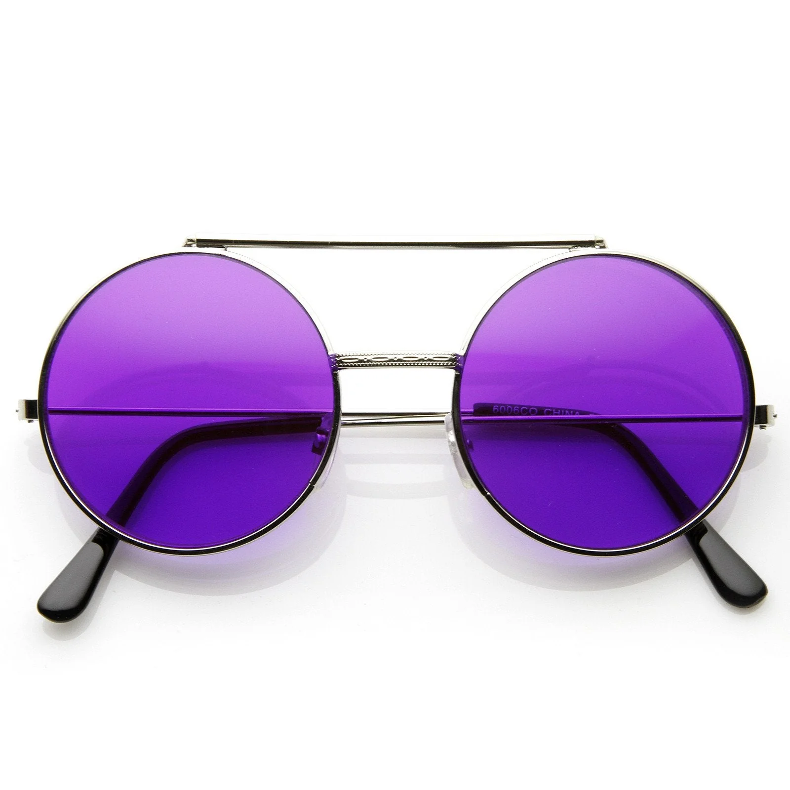 zeroUV Steampunk Vintage Circle Round Flip Up Vintage Sunglasses 8793 - Image 13