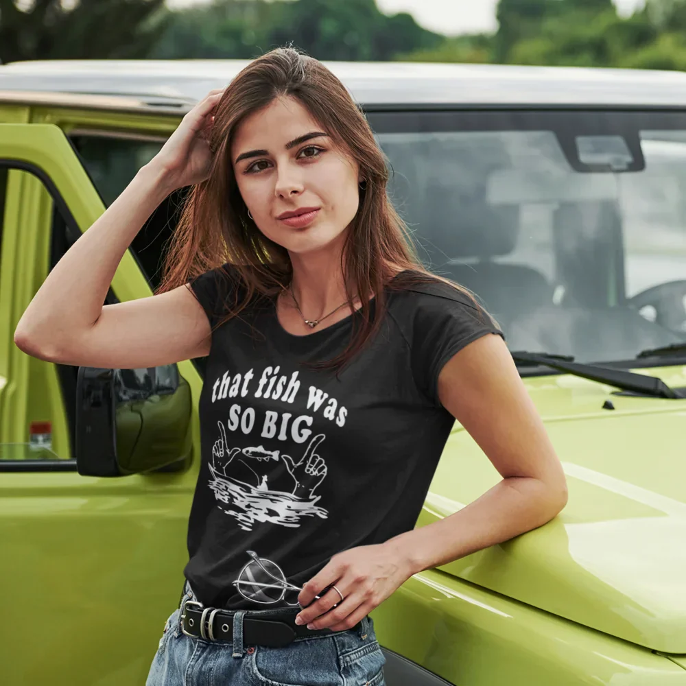 Outdoorzees That Fish Was So Big T-Shirt for Women - Image 4