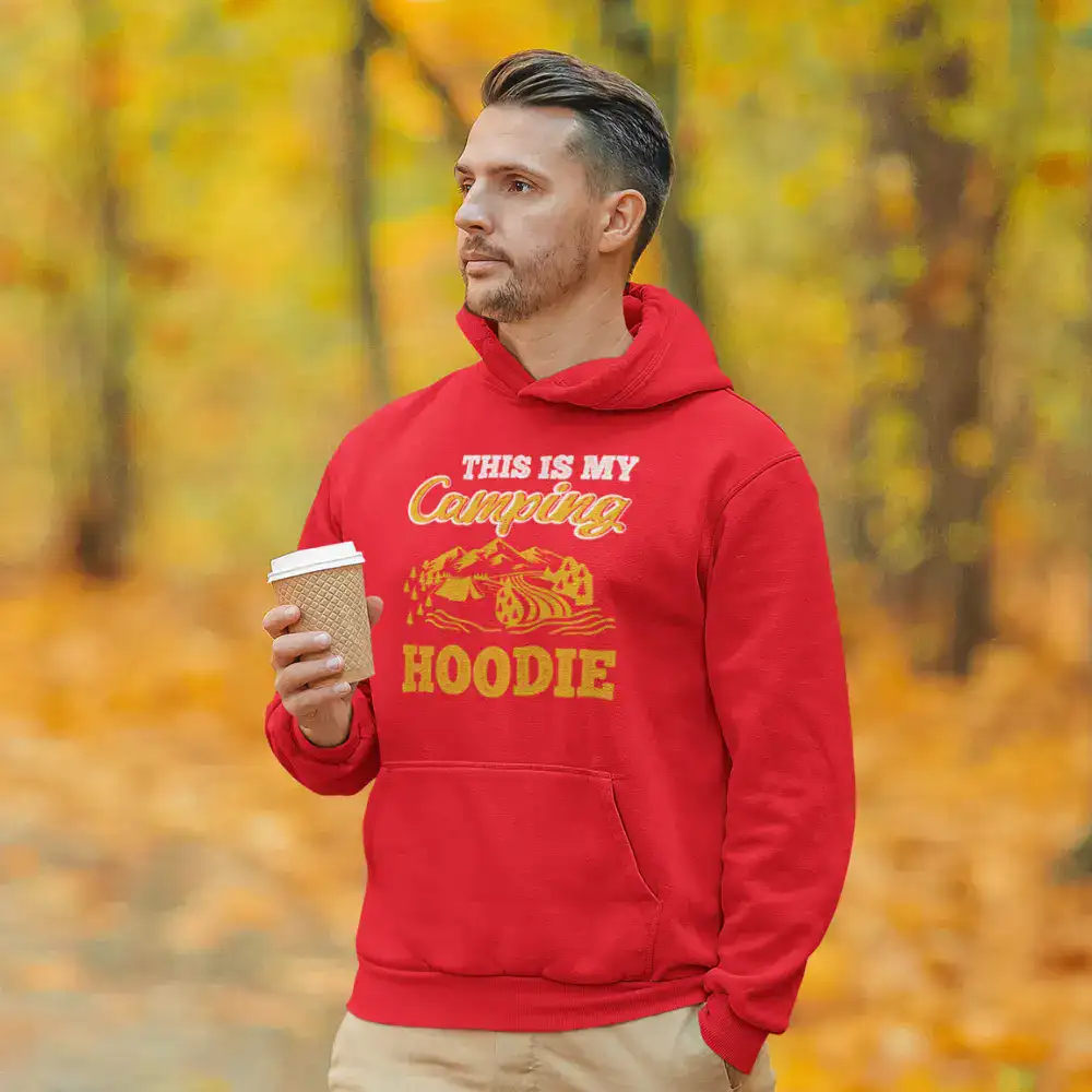 Outdoorzees This Is My Camping Men Adult Fleece Hoodie - Image 2