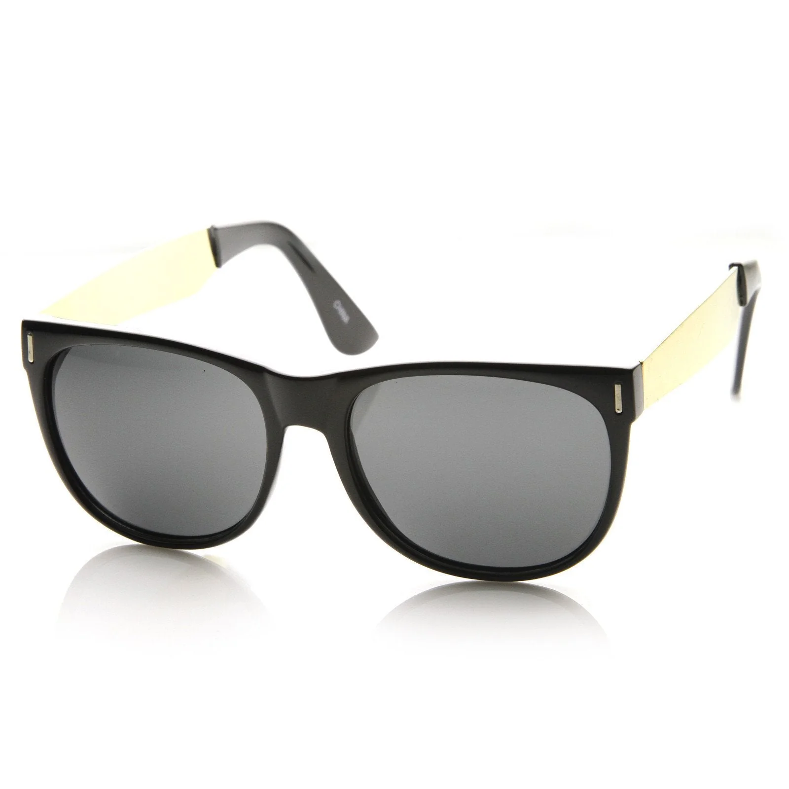 zeroUV Trendy Indie Hipster Super Retro Metal Arm Horned Rim Sunglasses 8687 - Image 4