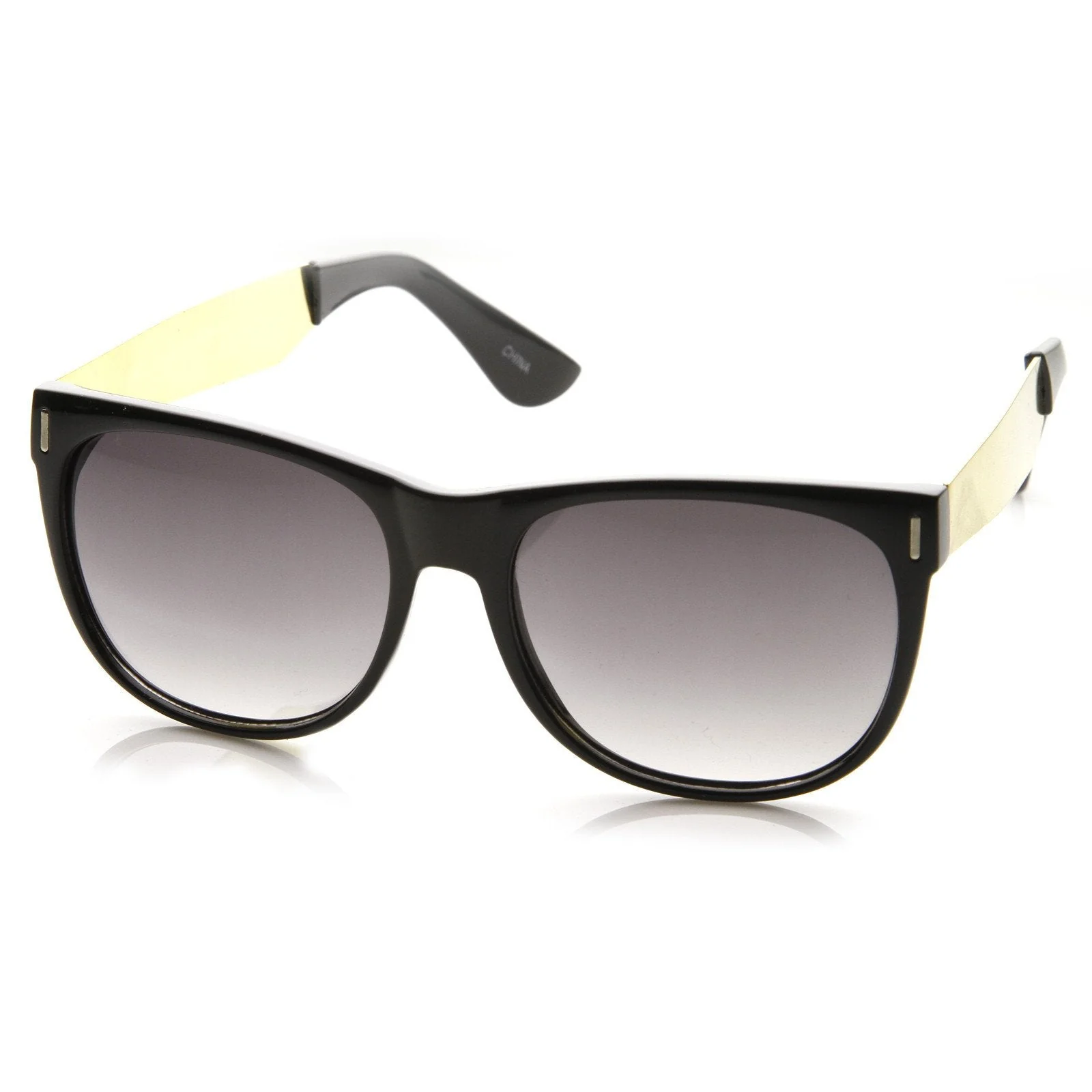 zeroUV Trendy Indie Hipster Super Retro Metal Arm Horned Rim Sunglasses 8687 - Image 7