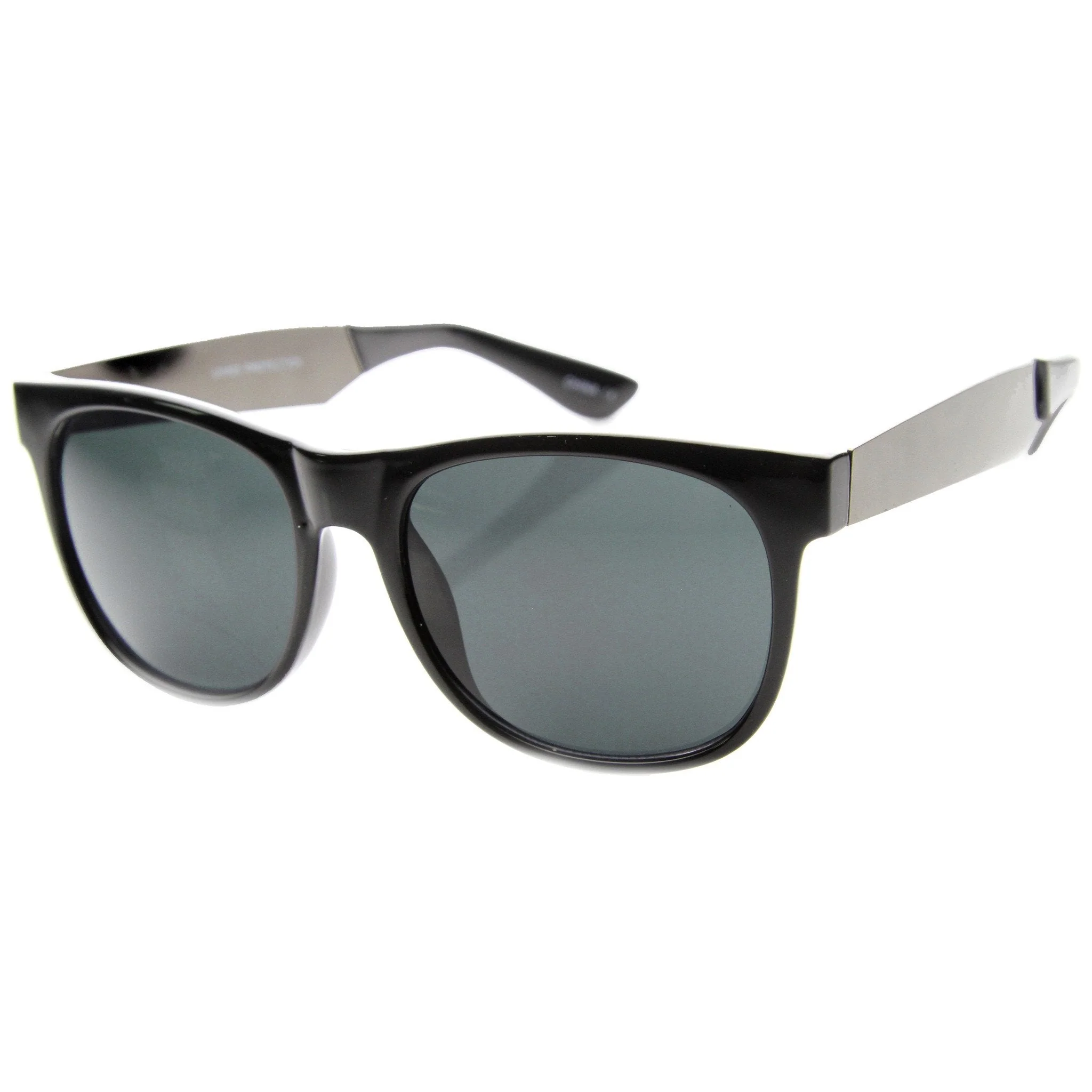 zeroUV Trendy Indie Hipster Super Retro Metal Arm Horned Rim Sunglasses 8687 - Image 9