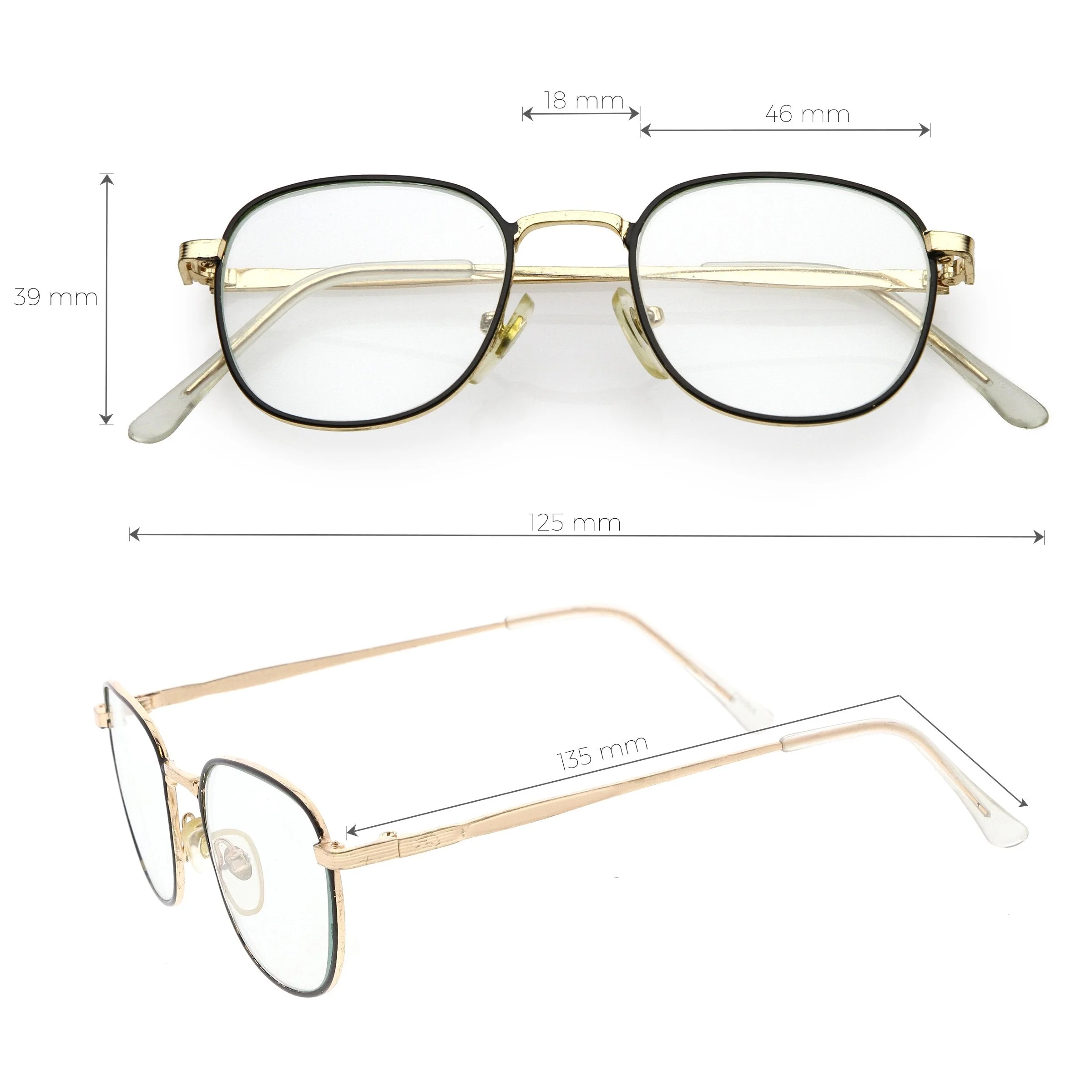 zeroUV True Vintage Dapper Square Clear Lens Glasses C718 - Image 6