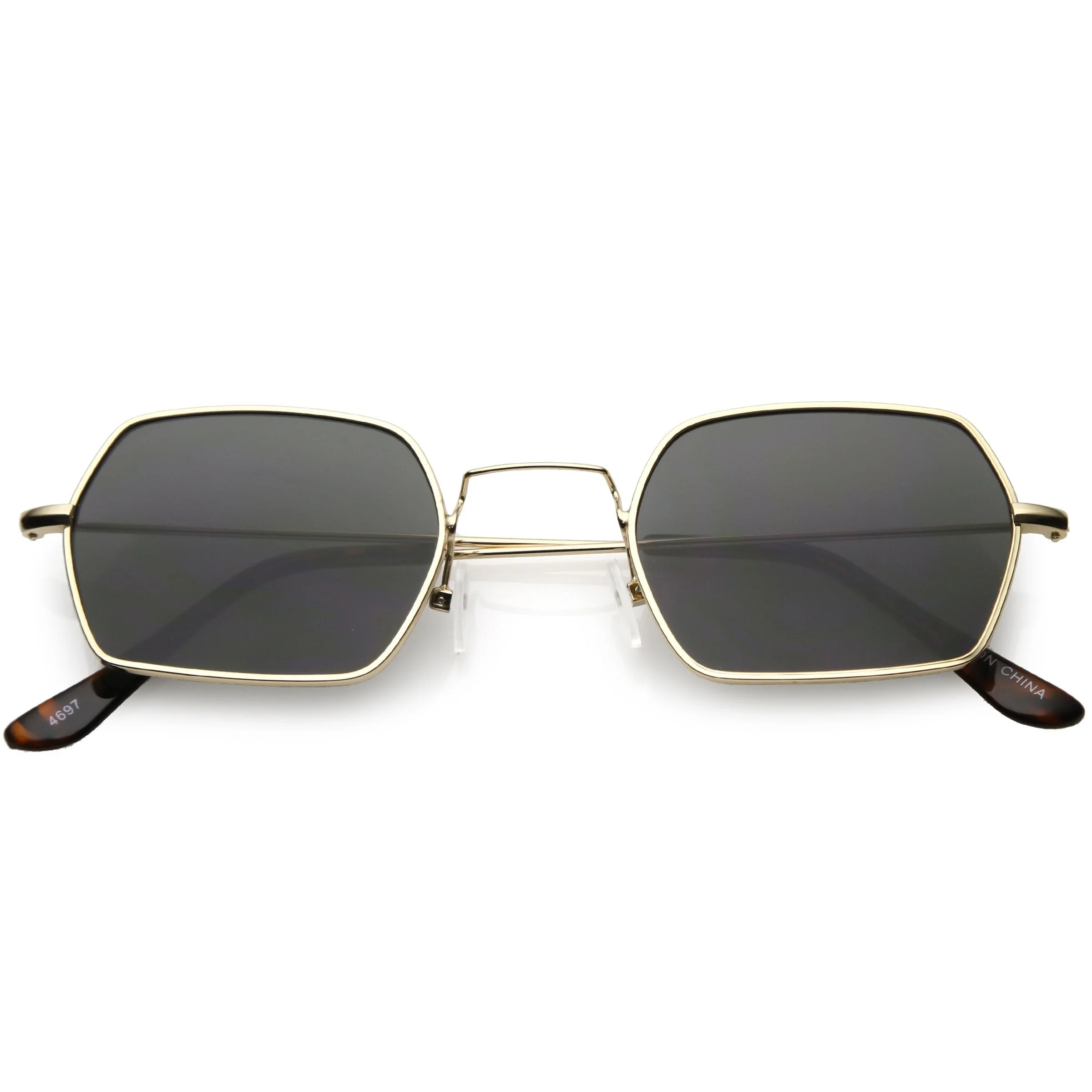 zeroUV Ultra Slim Metal Hexagon Geometric Sunglasses C633