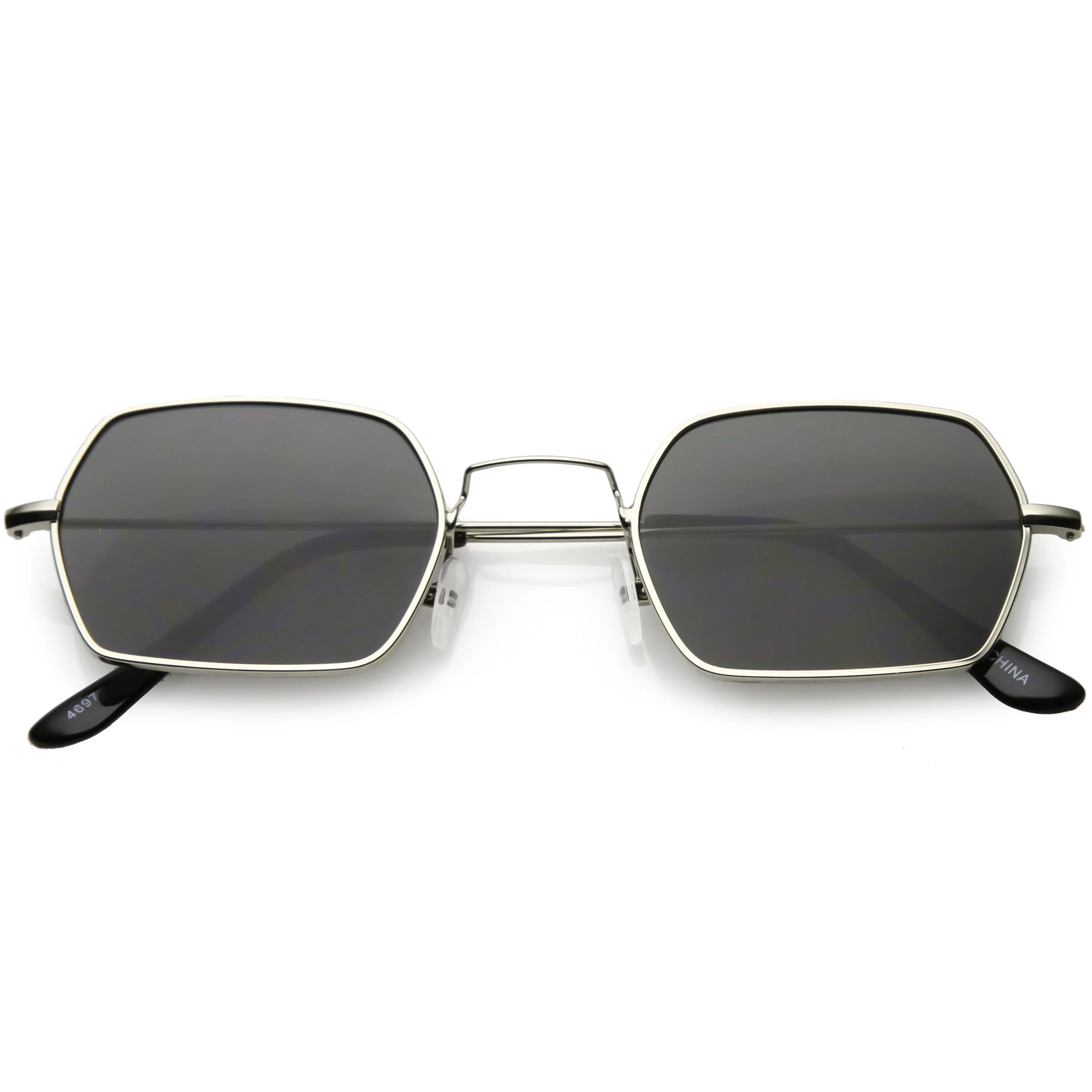 zeroUV Ultra Slim Metal Hexagon Geometric Sunglasses C633 - Image 12