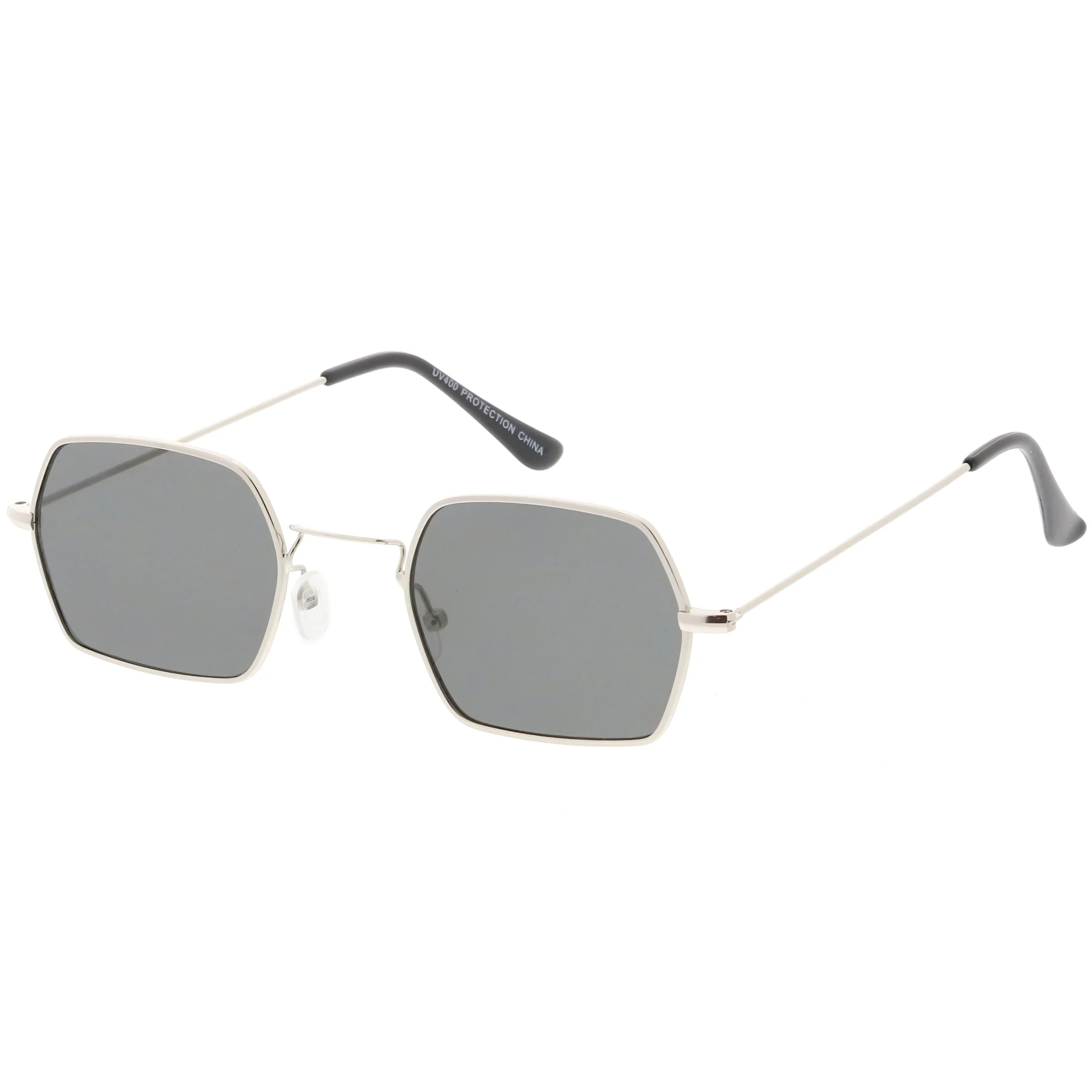 zeroUV Ultra Slim Metal Hexagon Geometric Sunglasses C633 - Image 13