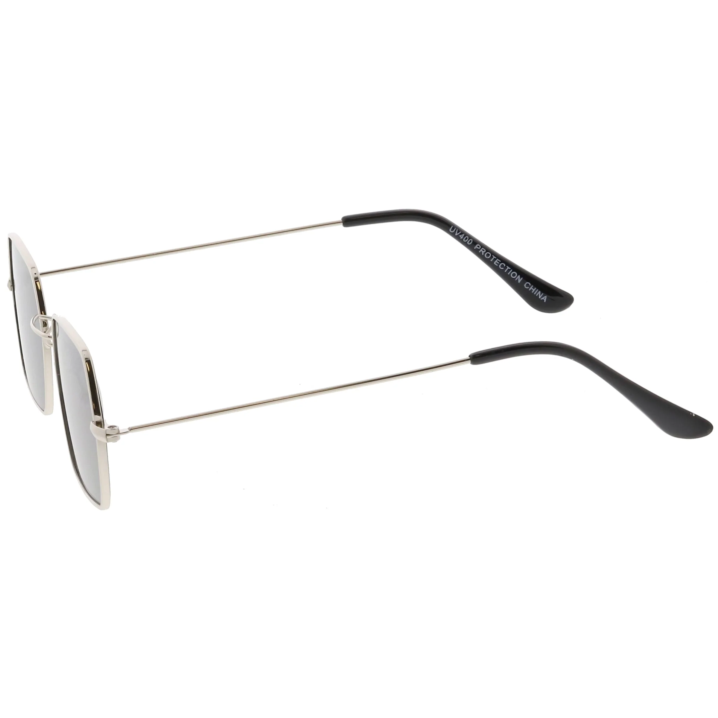 zeroUV Ultra Slim Metal Hexagon Geometric Sunglasses C633 - Image 14