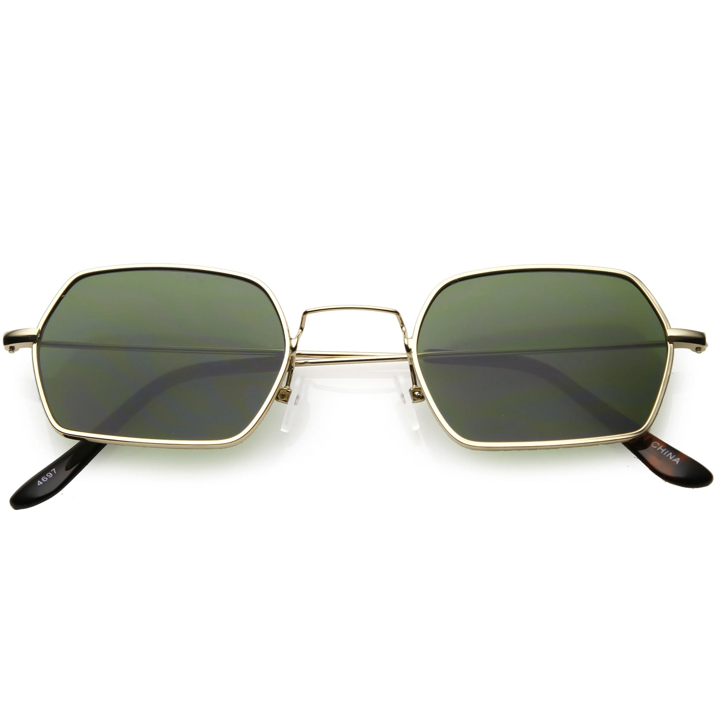 zeroUV Ultra Slim Metal Hexagon Geometric Sunglasses C633 - Image 16