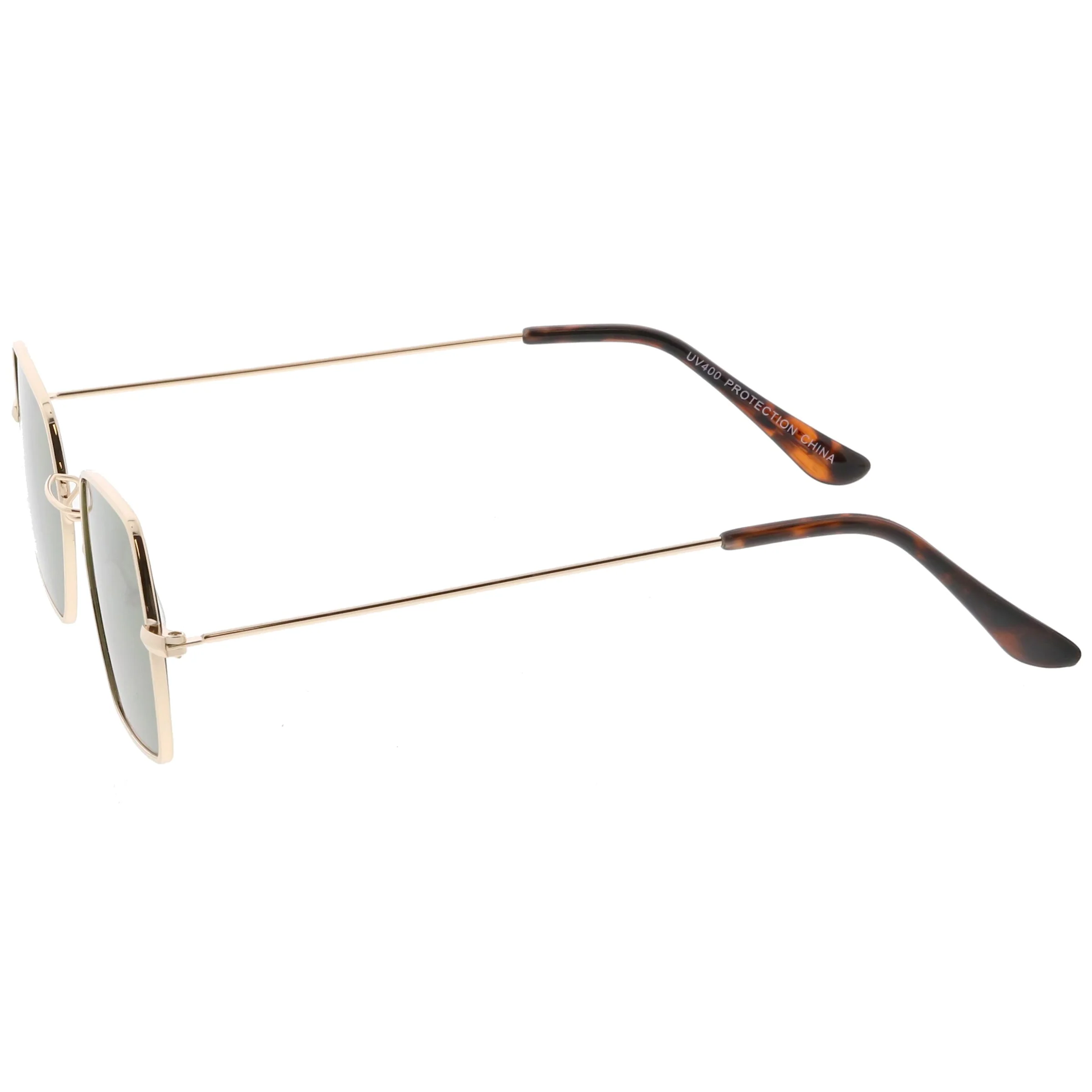 zeroUV Ultra Slim Metal Hexagon Geometric Sunglasses C633 - Image 18