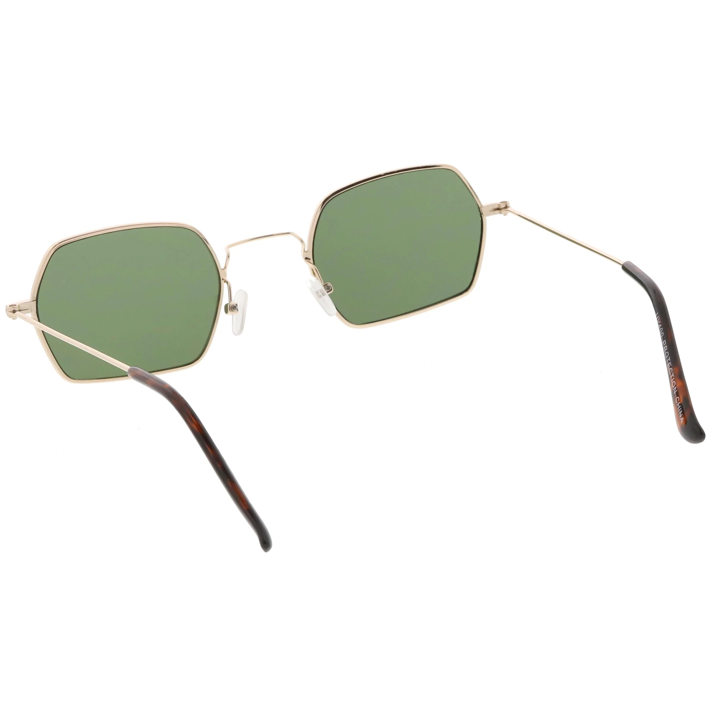 zeroUV Ultra Slim Metal Hexagon Geometric Sunglasses C633 - Image 19
