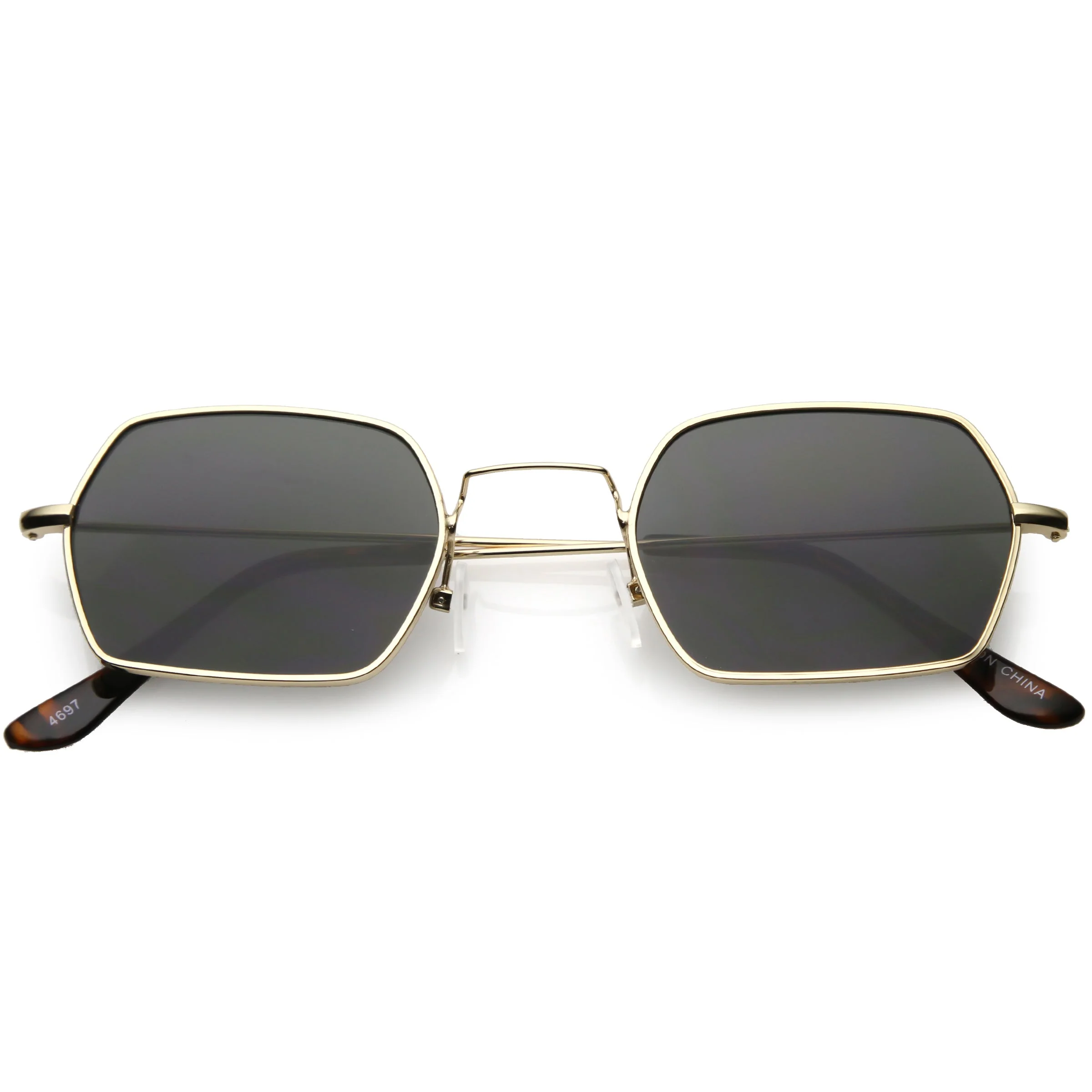 zeroUV Ultra Slim Metal Hexagon Geometric Sunglasses C633 - Image 3