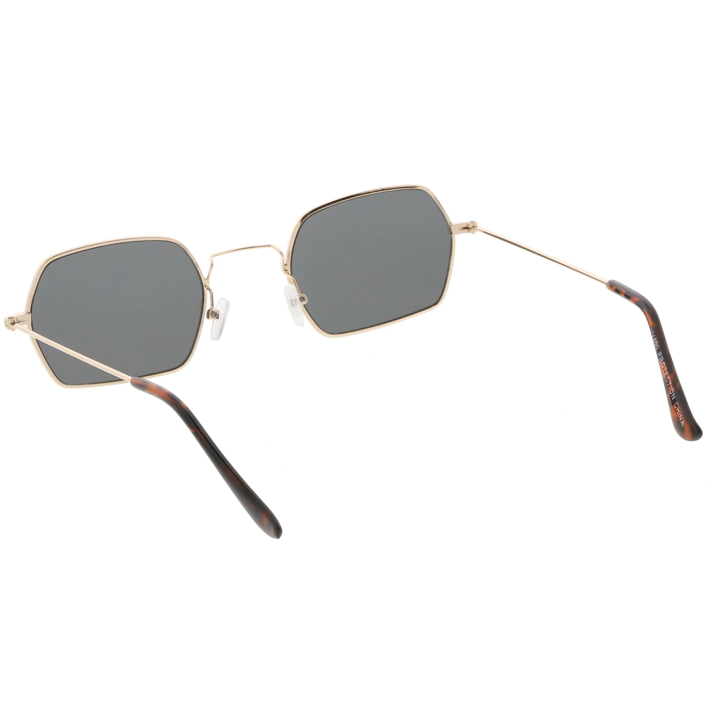 zeroUV Ultra Slim Metal Hexagon Geometric Sunglasses C633 - Image 6