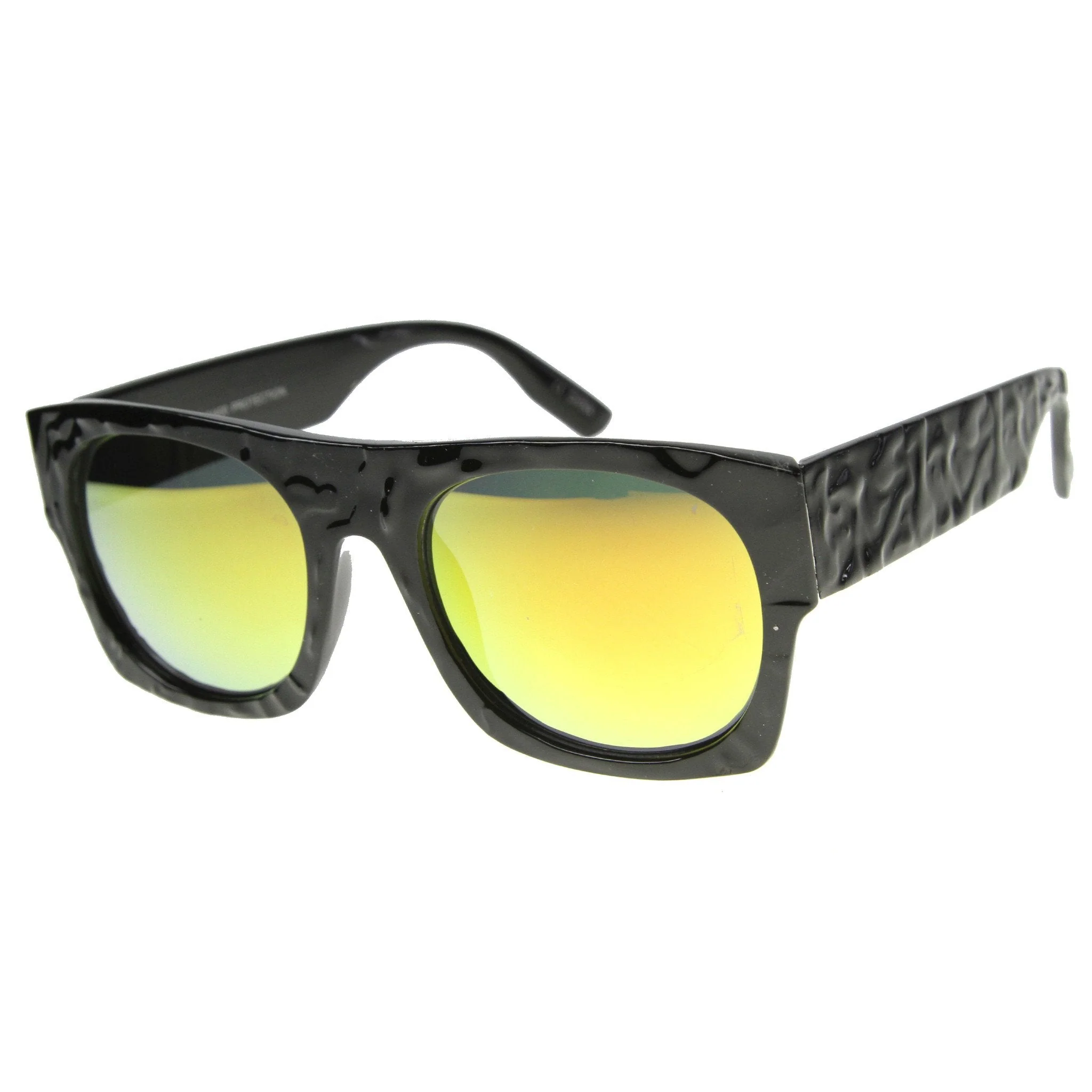 zeroUV Unique Textured Square Flat Top Sunglasses 9866 - Image 7